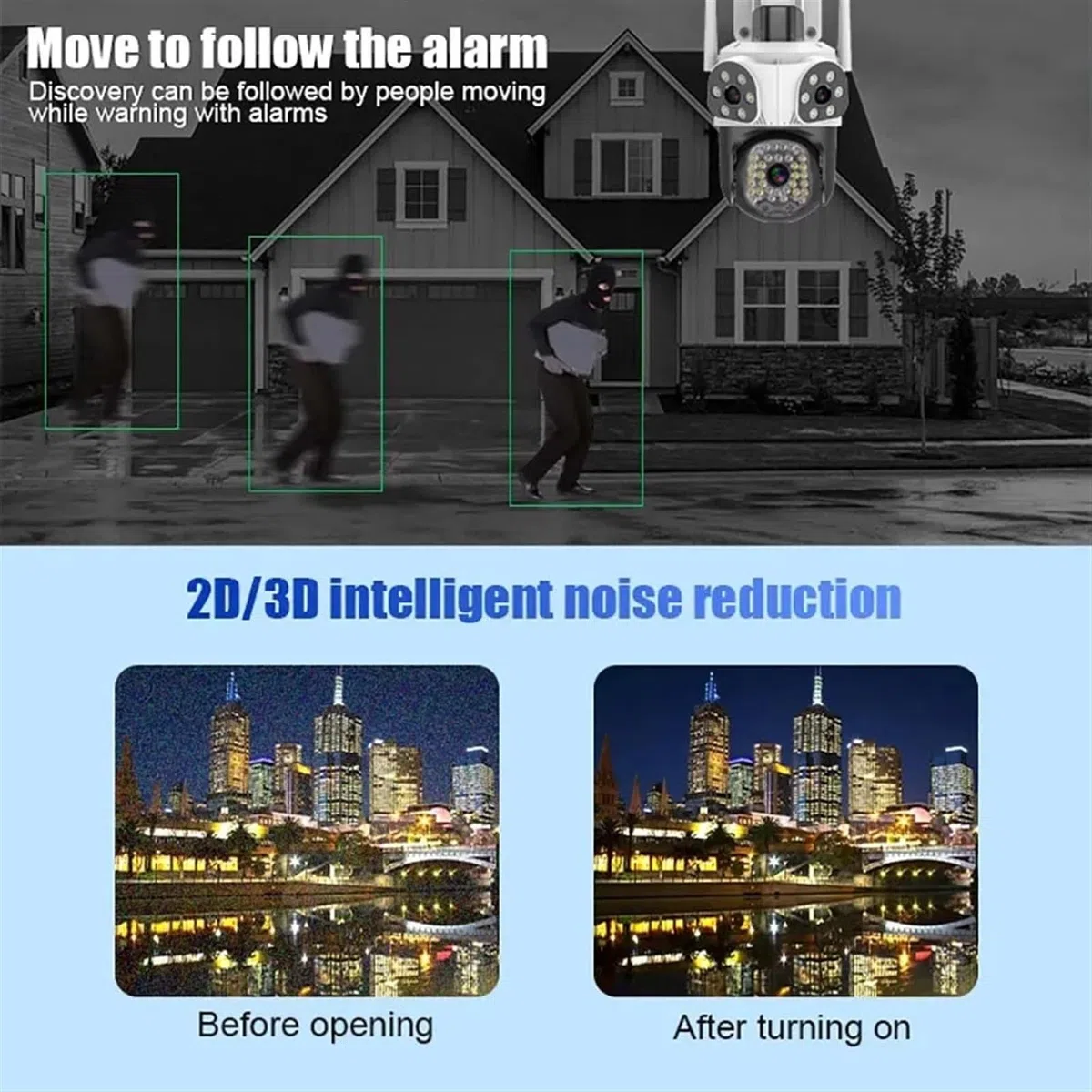 Kamera IP 15MP z trzema obiektywami 4X Zoom zewnętrzna bezprzewodowa kamera do monitoringu inteligentna ochrona bezpieczeństwa kamery monitorujące PTZ CCTV(15MP Camera)