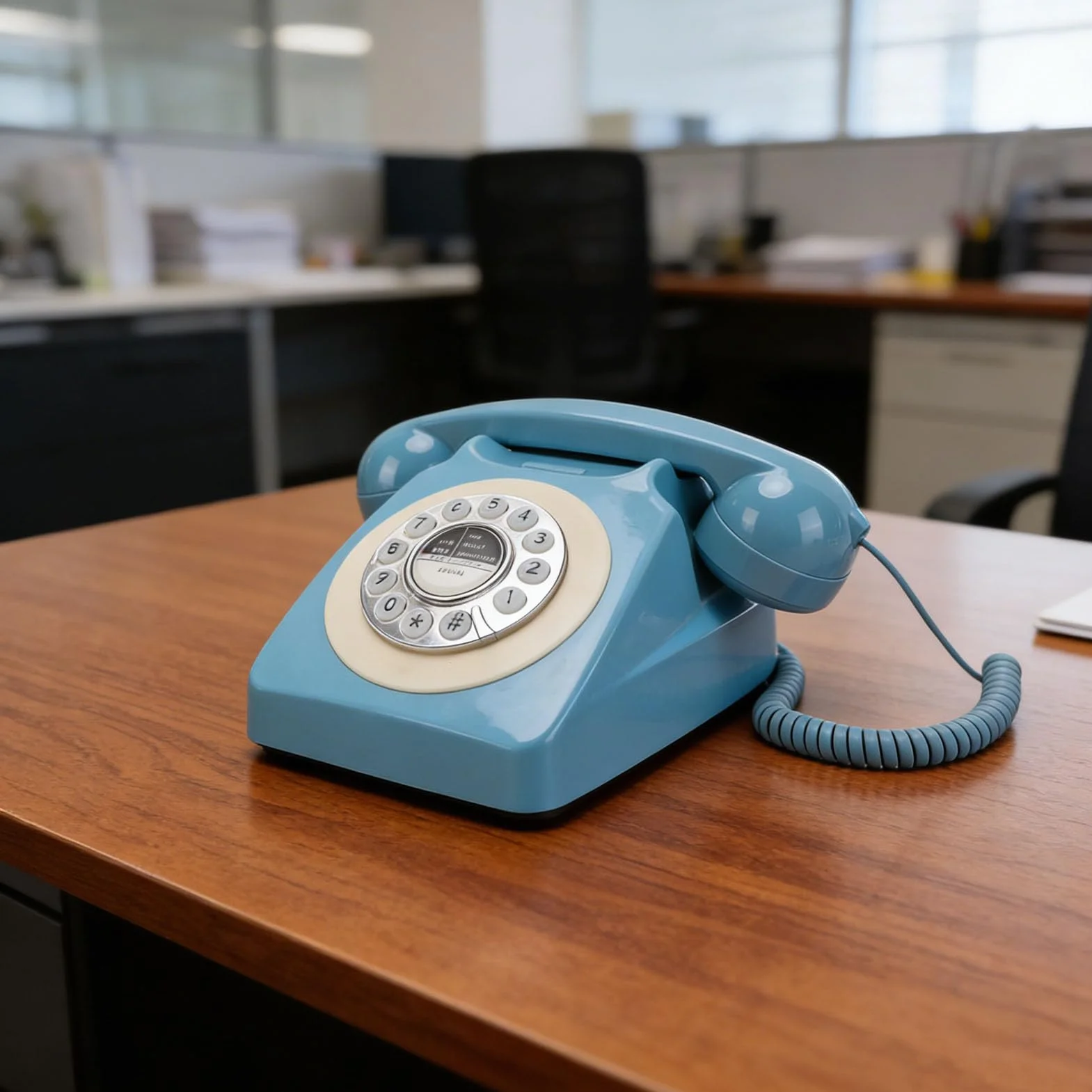 Asixxsix Telefon Stacjonarny w Stylu Retro, Przewodowy Telefon Stacjonarny z Przyciskami Ponownego Wybierania, Zabytkowe, Staromodne Telefony Stacjonarne z Przyciskiem Wybierania do (BLUE)