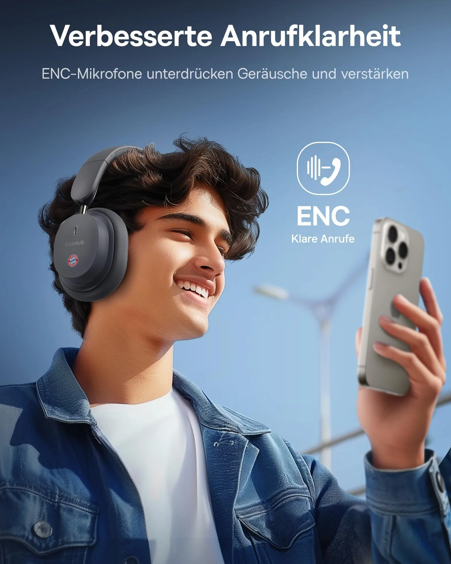 Baseus D05 – słuchawki douszne Bluetooth z mocnym basem, 50 godzin odtwarzania, wyraźne rozmowy z ENC, izolacja hałasu, wygodne dopasowanie, lekkie i składane słuchawki