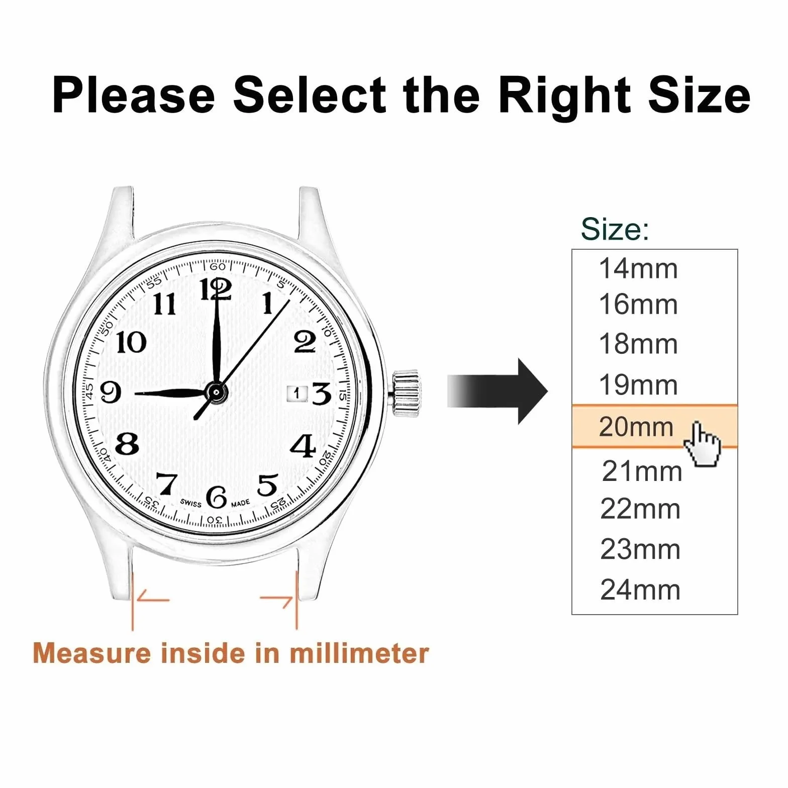 paski do zegarków Uniwersalny wymienny pasek do zegarka Smartwatch Opaska ze stali nierdzewnej Zakrzywiony koniec 20/22 mm