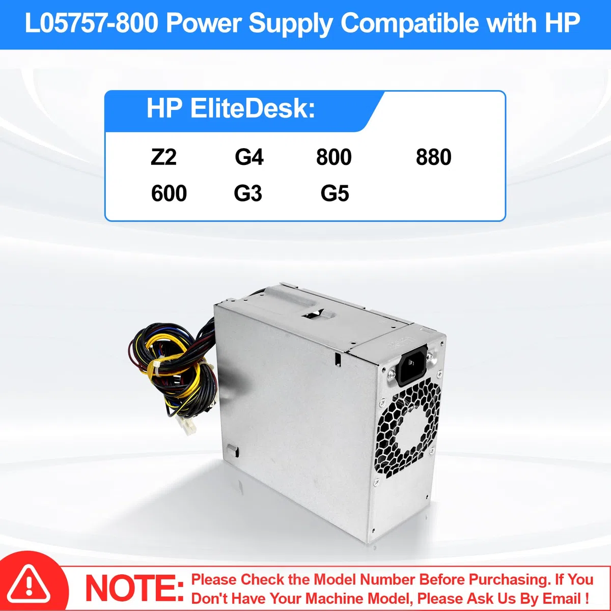 S-Union L05757-800 zasilacz przełączający 500 W kompatybilny z HP EliteDesk Z2 G4 800 880 600 G3 G5, model L05757-800 DPS-500AB-32 A, 795-0003UR 901759-011759-011759-01759-011759 3 zasilacz biurkowy