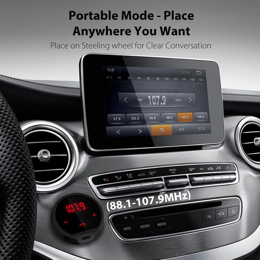 Avantree Bezprzewodowy Nadajnik FM 7h Baterii Zestaw Głośnomówiący