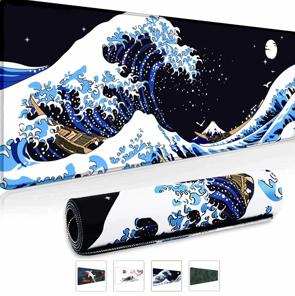 Podkładka pod mysz XXL 800x300 mm Gamingowa czarna wodoszczelna antypoślizgowa szyte krawędzie