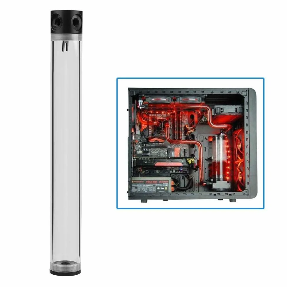 Chłodzenie wodne, średnica 190 mm / 240 mm / 300 mm / 400 mm * 50 mm Cylindryczny układ chłodzenia wodnego procesora Zestaw radiatora do komputera PC (190 mm) (Color : 400mm)