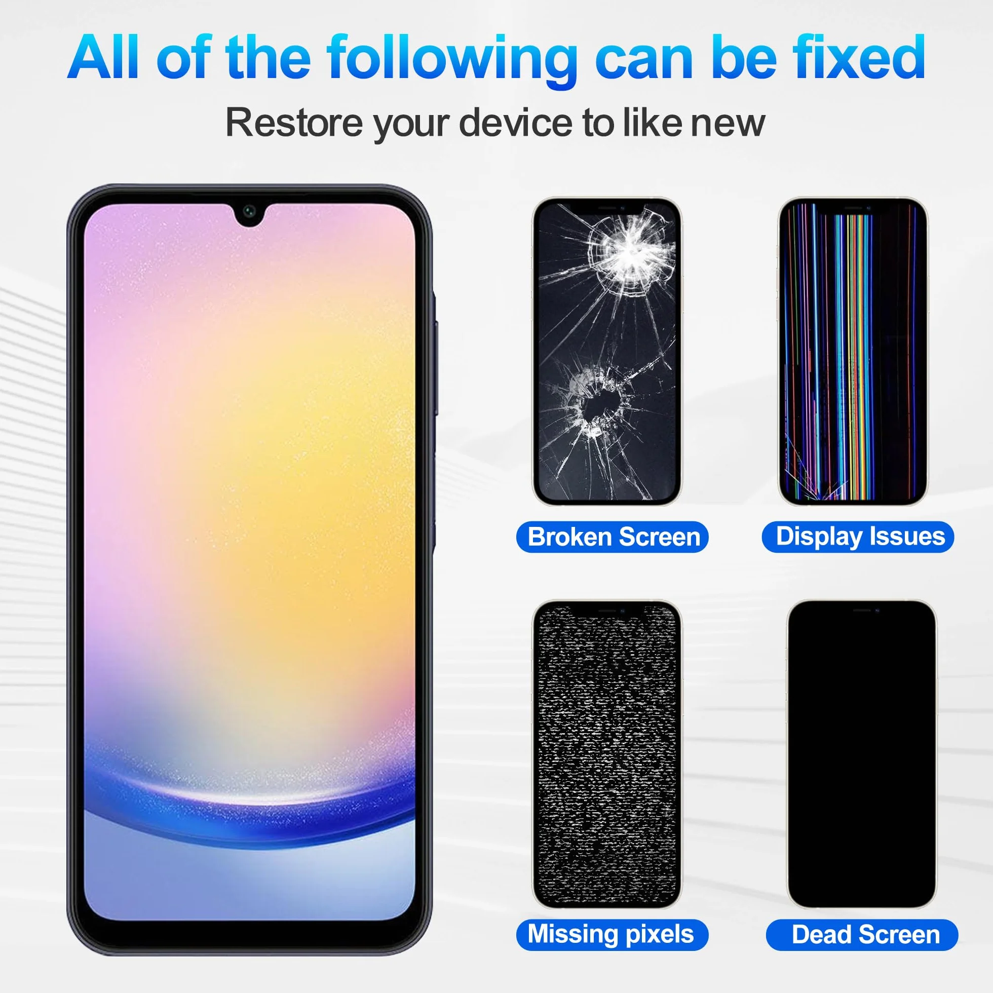 Duotipa Wyświetlacz TFT 6,5" kompatybilny z Samsung Galaxy A25 SM-A256E (czarny z ramką), wyświetlacz LCD, ekran dotykowy, digitizer montaż z zestawem narzędzi naprawczych