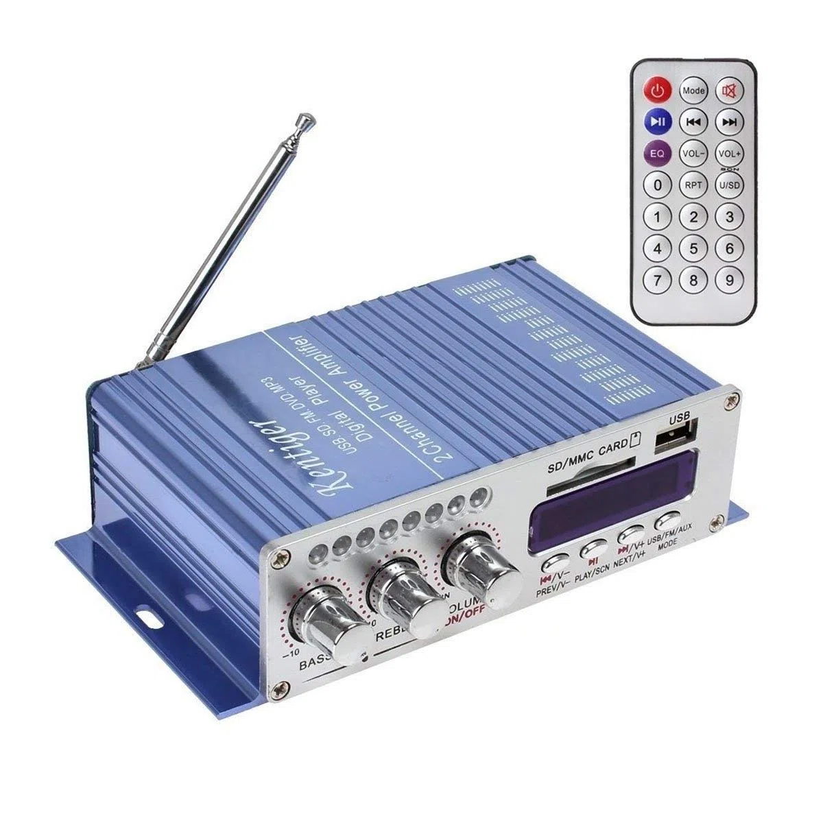 DollaTek 12 V Hi-Fi cyfrowy wzmacniacz audio stereo USB SD DVD FM Audio stereo radio MP3 g?o?nik samochodowy wzmacniacz Bluetooth HiFi Mini 2-kana?owy wy?wietlacz cyfrowy odtwarzacz zasilania do