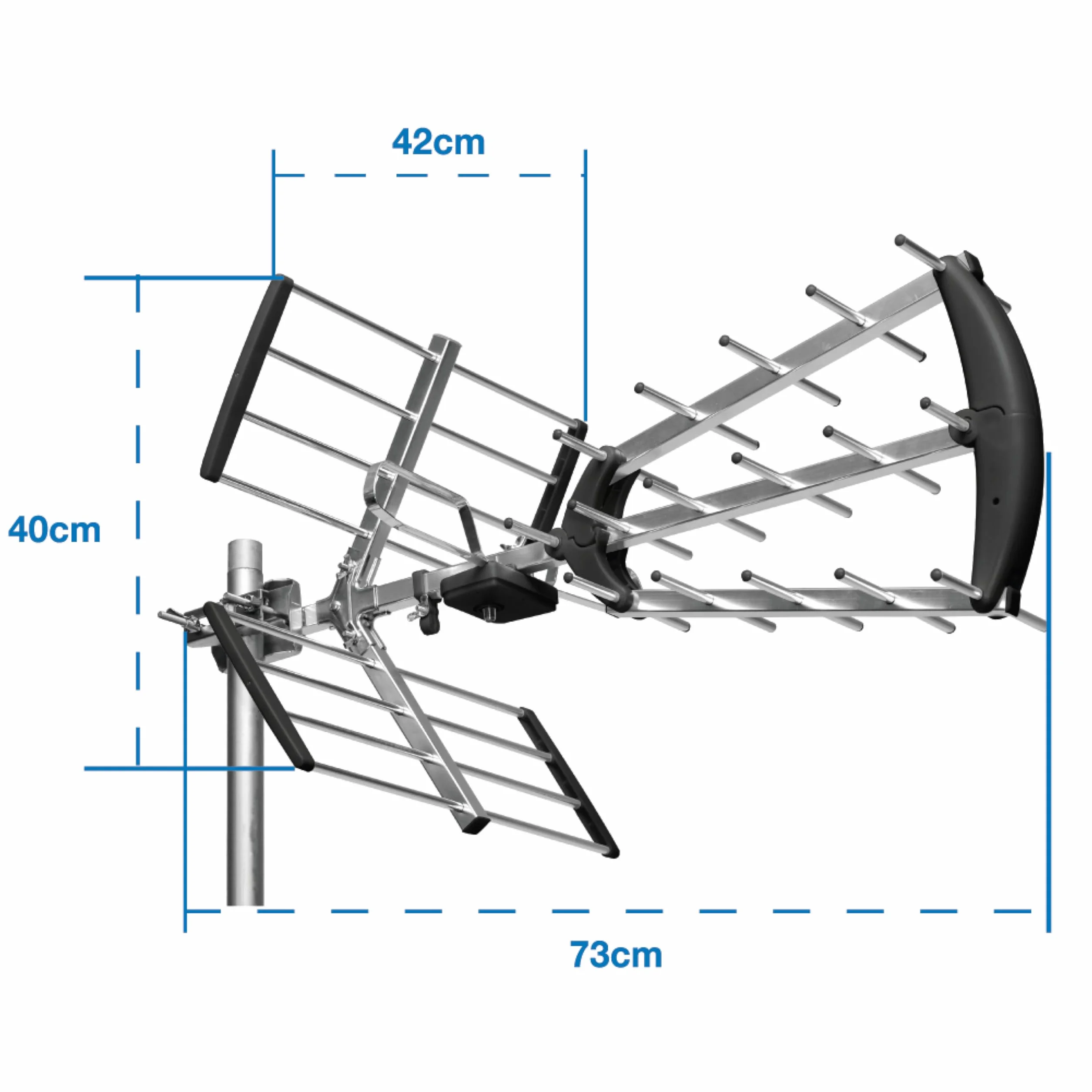 Metronic Astrell 011034 antena zewnętrzna Trinappe 20 dB – filtr 4G – UHF – wtyczka F