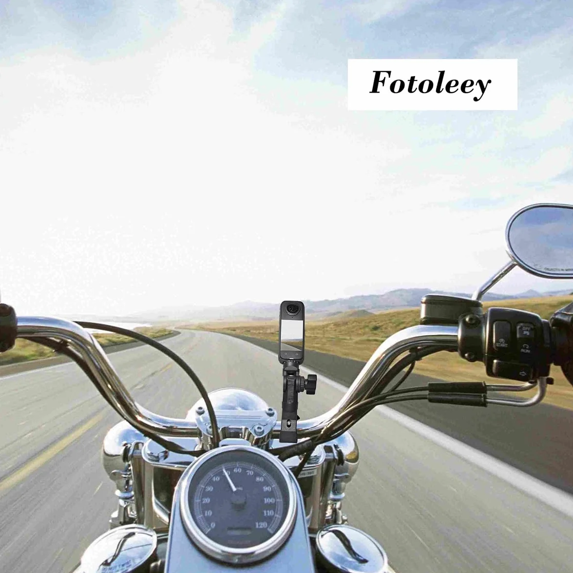 360 uchwyt na kamerę motocyklową, uchwyt na kierownicę rowerową do Insta360 X5, X4, X3, X2, Ace Pro, Ace, GoPro z drążkiem przedłużającym