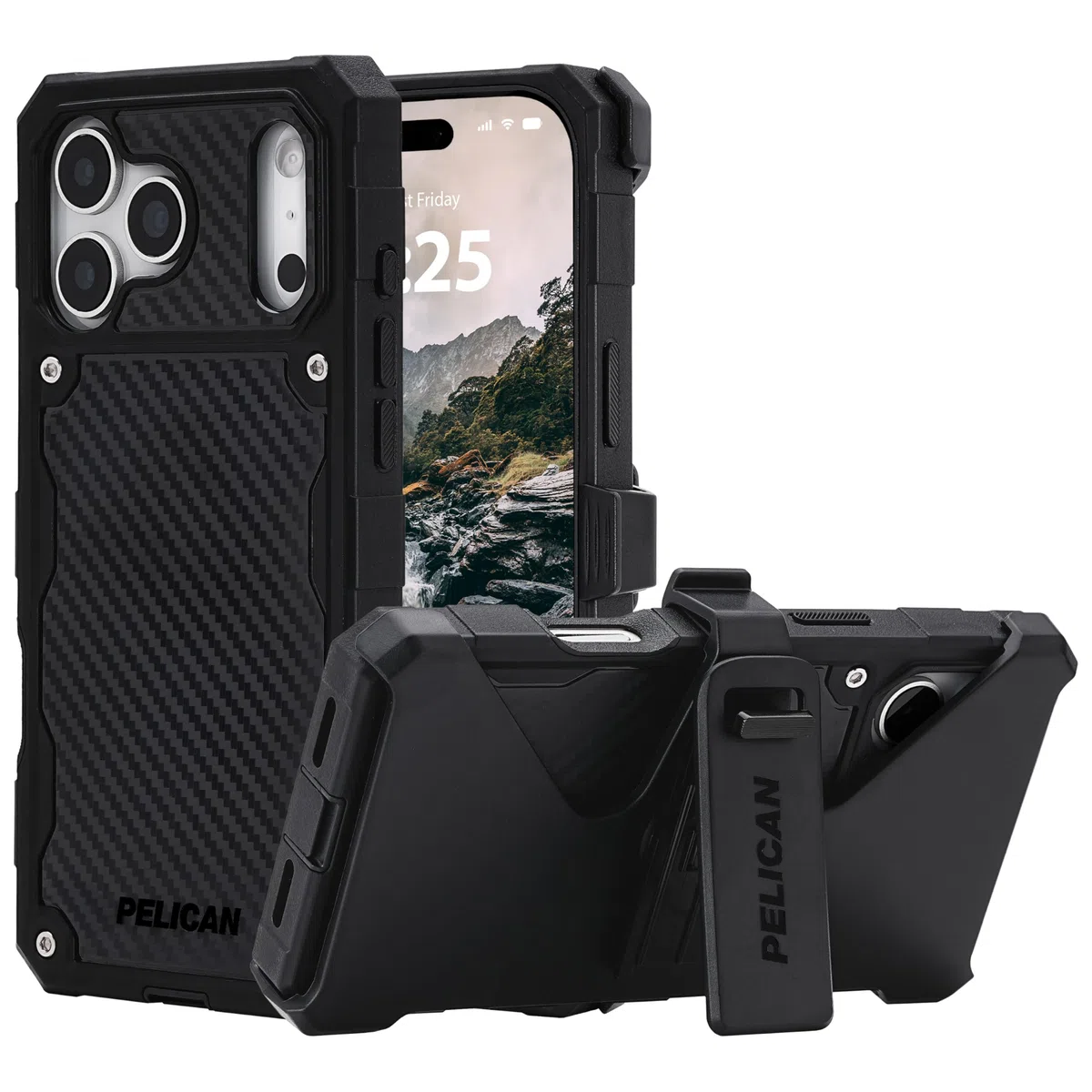 Pelican Shield etui na iPhone'a 17 Pro Max [kompatybilne z MagSafe] wytrzymałe etui na telefon z ochroną przed upadkiem klasy wojskowej 7,3 m – wytrzymałe etui na telefon z klipsem na pasek, etui do