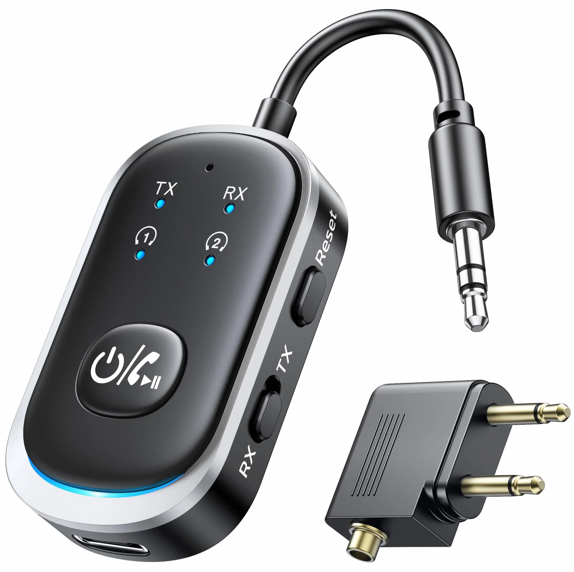 Mohard Bluetooth 5.3 Audio Adapter, Nadajnik Odbiornik AUX 3.5mm Jack do Samochodu Domu