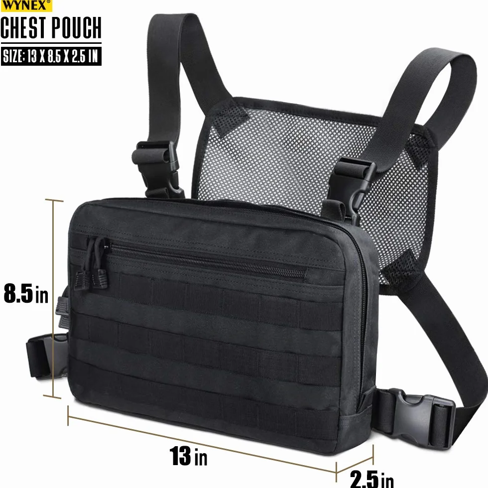 WYNEX Taktyczna torba na klatkę piersiową, Recon Kit Bags Combat EDC Front Pouch for Wargame