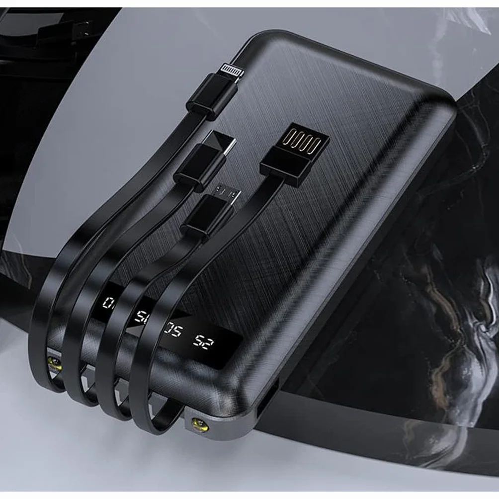 JJJ Mini Fast Charge jest wyposażony w Line Sharing Power Bank 20 000 mAh światło i przenośny powerbank o dużej pojemności (kolor: czarny, rozmiar: 10 000 mAh)