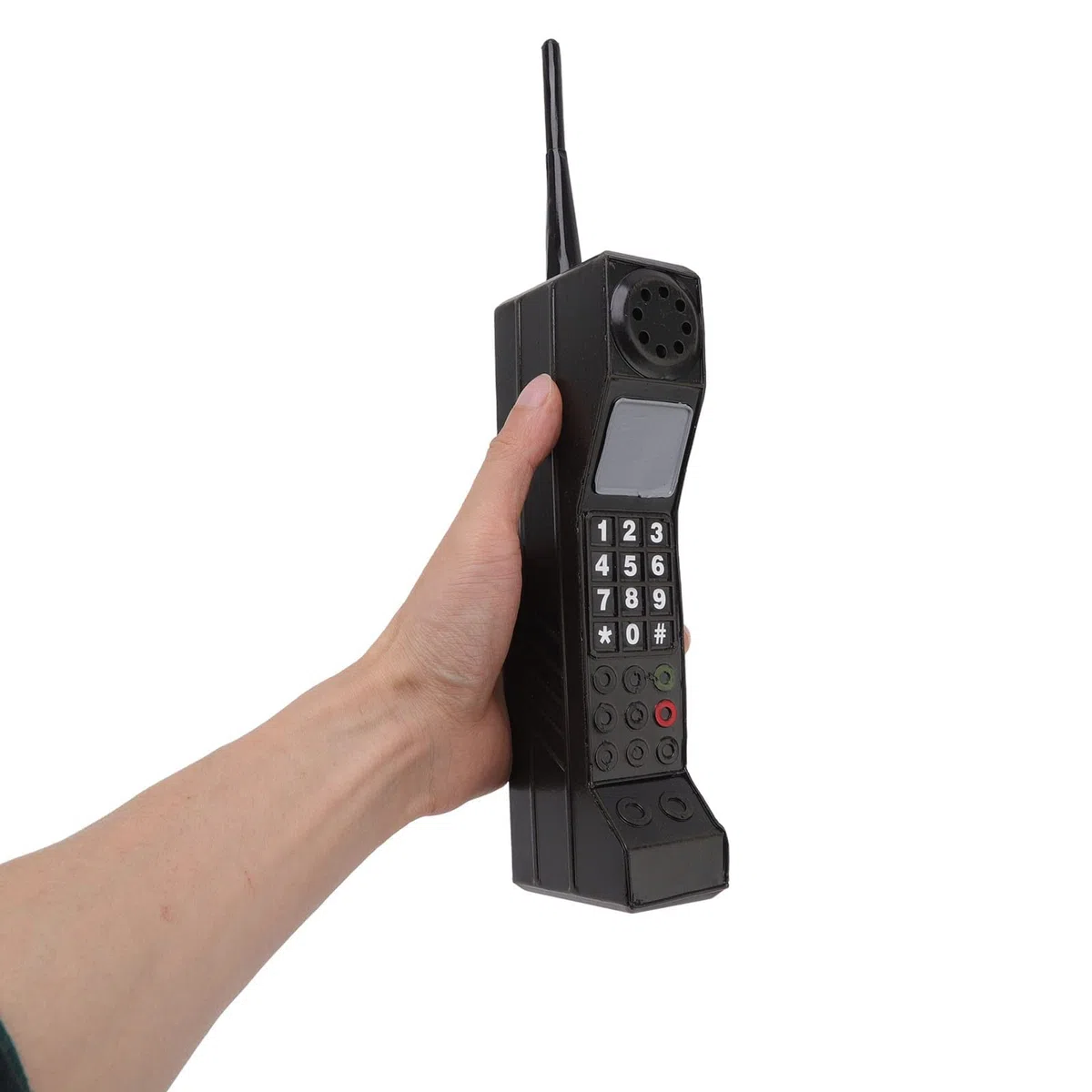 Retro telefon komórkowy wzór telefonu komórkowego, symulacja retro ceglany ornament na telefon komórkowy rekwizyty fotograficzne ozdoby do dekoracji (czarny)