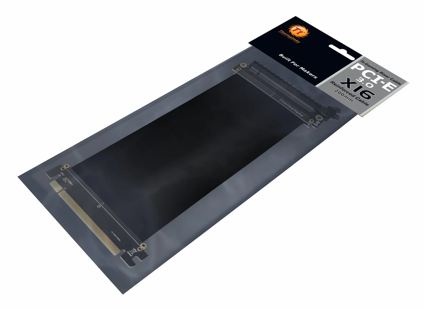 Thermaltake PCI-E 3.0 Gaming PC Modding X16 Riser elastyczny kabel ulepszony, 2 lata, osłona ekranująca EMI, czarny 200 mm AC-053-CN1OTN-C1