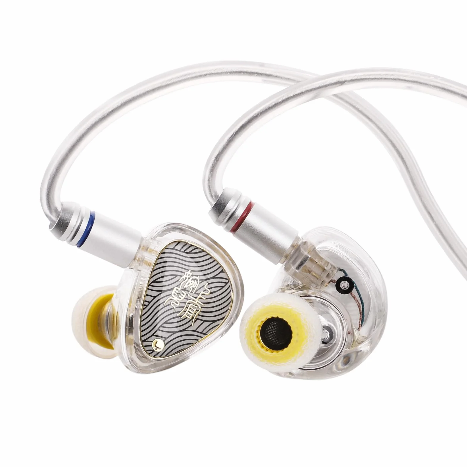 Linsoul TANGZU Wan'er S.G II In Ear Monitor, przewodowe słuchawki douszne HiFI, 10-milimetrowy przetwornik dynamiczny z membraną PET Słuchawki IEM (Przezroczysty biały, 3,5 mm)
