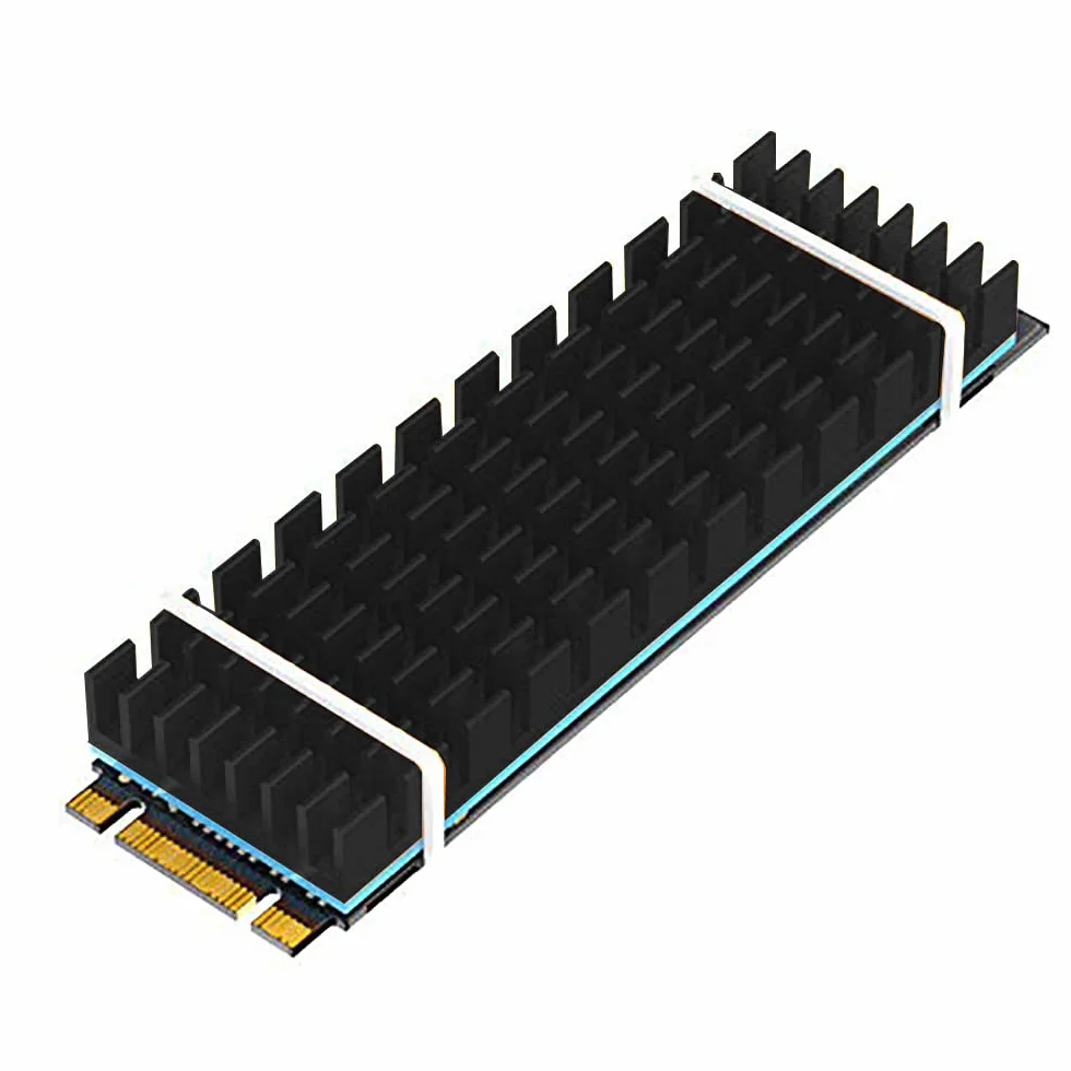 Aluminiowy radiator, CTRICALVER M.2 SSD termoprzewodząca folia samoprzylepna do zapobiegania ucieczce procesora obwód termiczny (2 sztuki, czarny)