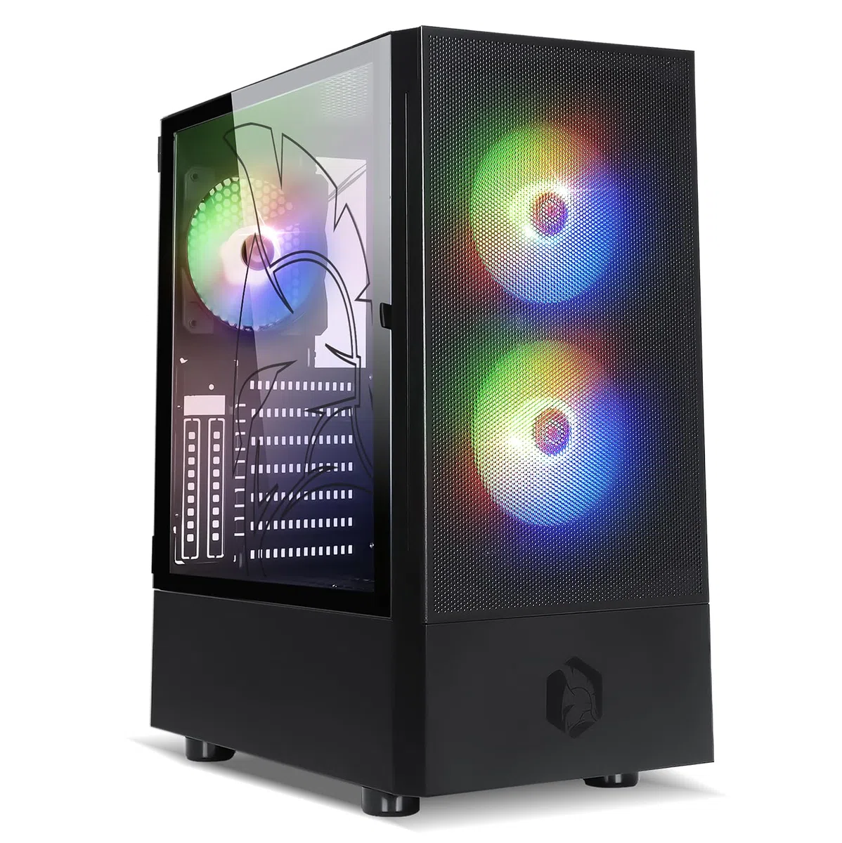 EMPIRE GAMING Obudowa PC Gamer Sapphire - ARGB Medium Tower ATX/Micro-ATX/ITX - boczne drzwi ze szkła hartowanego - 3 wentylatory 3-pinowe 5V LED RGB Adresable 120 mm, MB Sync, czarna