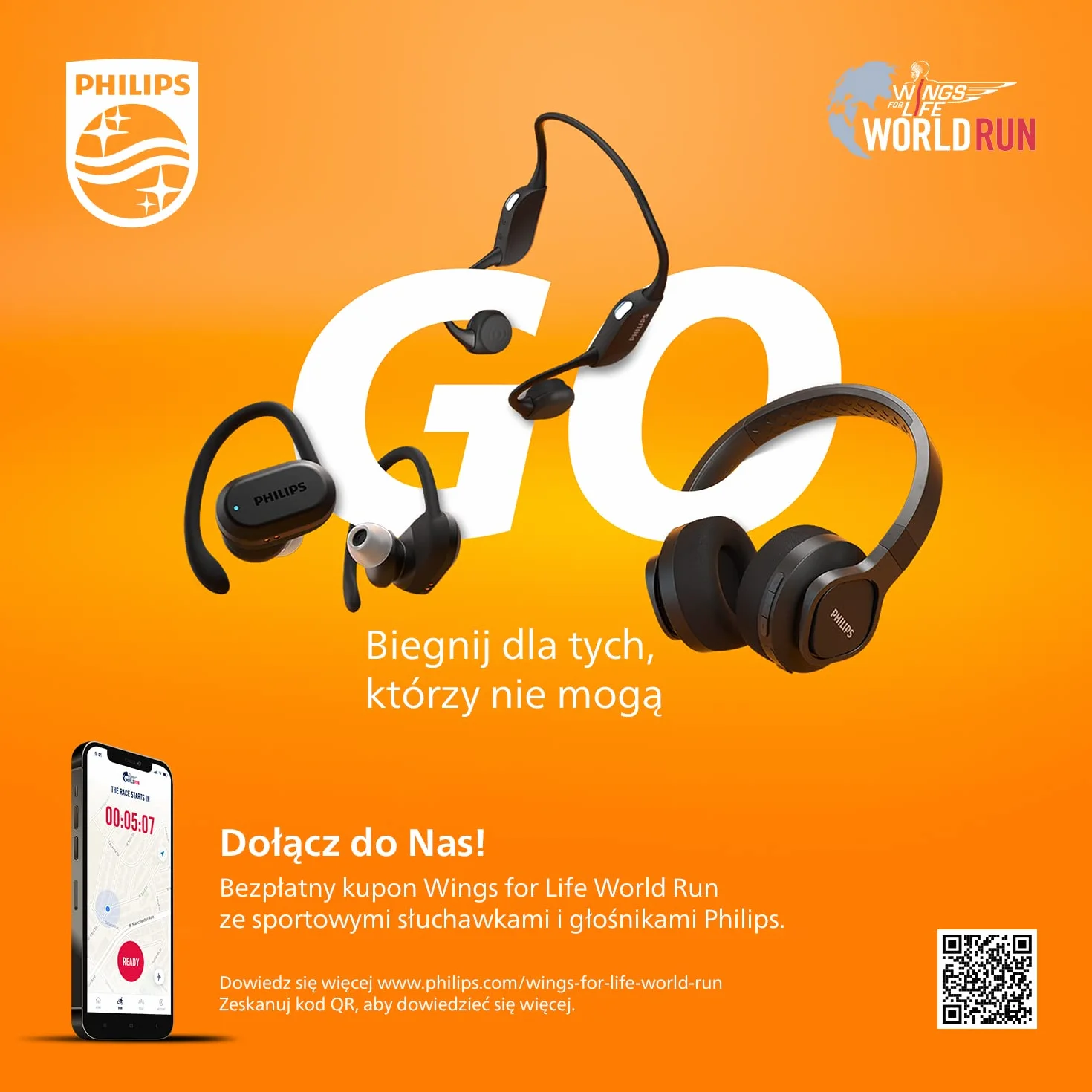 PHILIPS A4216BK/00 Bezprzewodowe Słuchawki Sportowe Nauszne 35 Godzin Odtwarzania, Stopień Ochrony Przed Pyłem i Wodą IP55, Chłodzące Nakładki Nauszne Czarny, 2021/2022 Model, On Ear, Go Sports