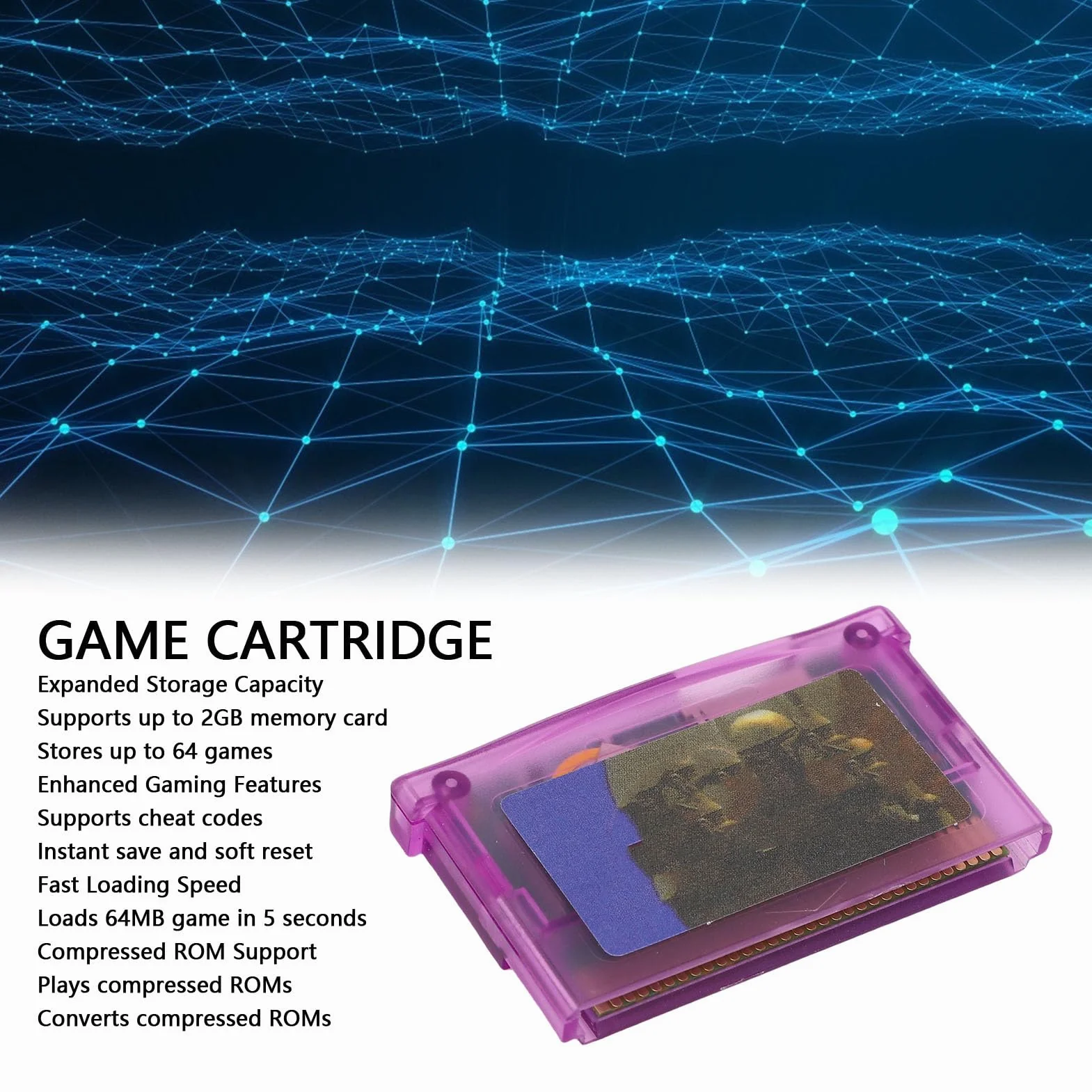 Aramox GBA SD Flash Cart Cartridge, dla NDSL Lite Game Console Stable Performance Film Carting, Maksymalna pojemność do 2 GB