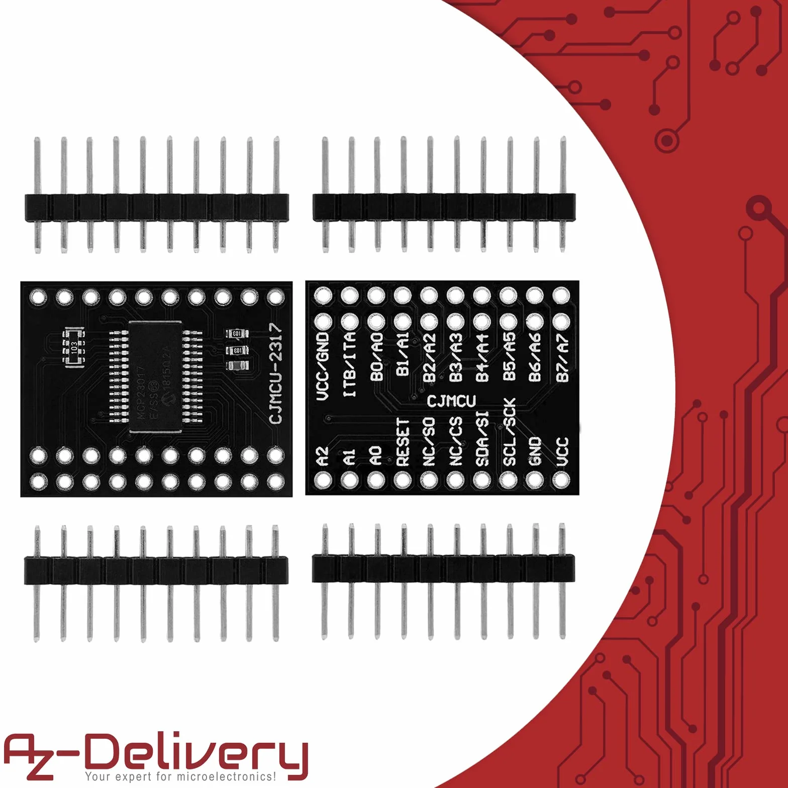 AZDelivery MCP23017 16-bitowy dwukierunkowy ekspander portów I2C kompatybilny z Arduino 5 szt.