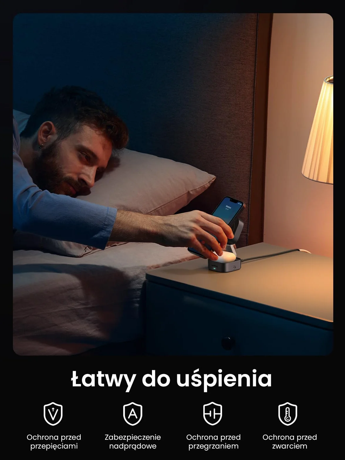 UGREEN MagFlow Składana podstawka ładująca 2 w 1 do iPhone'a kompatybilna z ładowarką MagSafe do iPhone'a 17,Air,17 Pro,17 Pro Max, 16,15,14,13,12, AirPods, podstawka ładująca z regulacją kąta