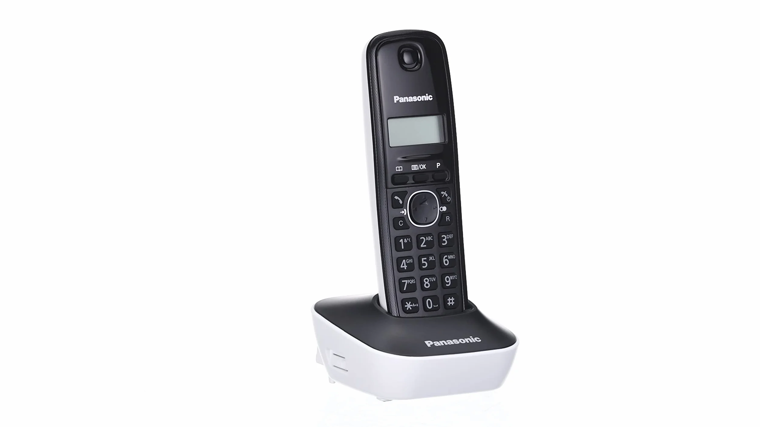 Panasonic KX-TG1611JTW cyfrowy telefon bezprzewodowy, pojedyncza jednostka bazowa i odbiornik, identyfikator dzwoniącego, wyświetlacz LCD