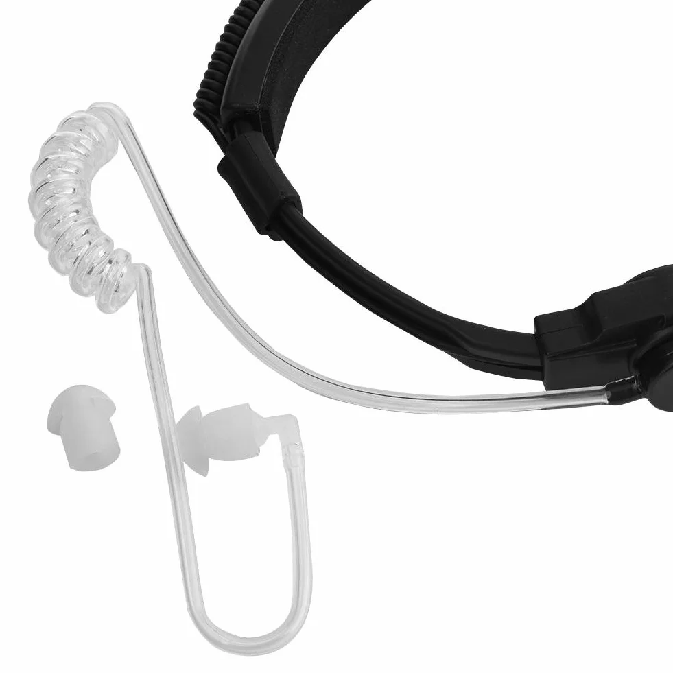 Throat Mic zestaw słuchawkowy, rura akustyczna gardło mikrofon mikrofon przewód powietrza słuchawki PTT do UV-5R BF-888S Walkie Talkie