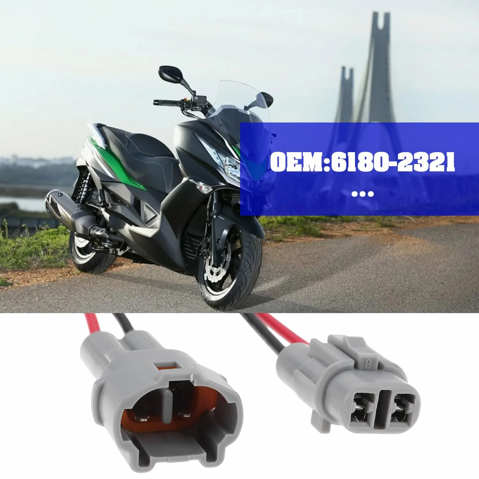 1 zestaw 2-pinowych wstępnie okablowanych wtyków żeńskich i męskich 6180-2321 kompatybilna z Sumitomo kompatybilna z Suzuki MT090