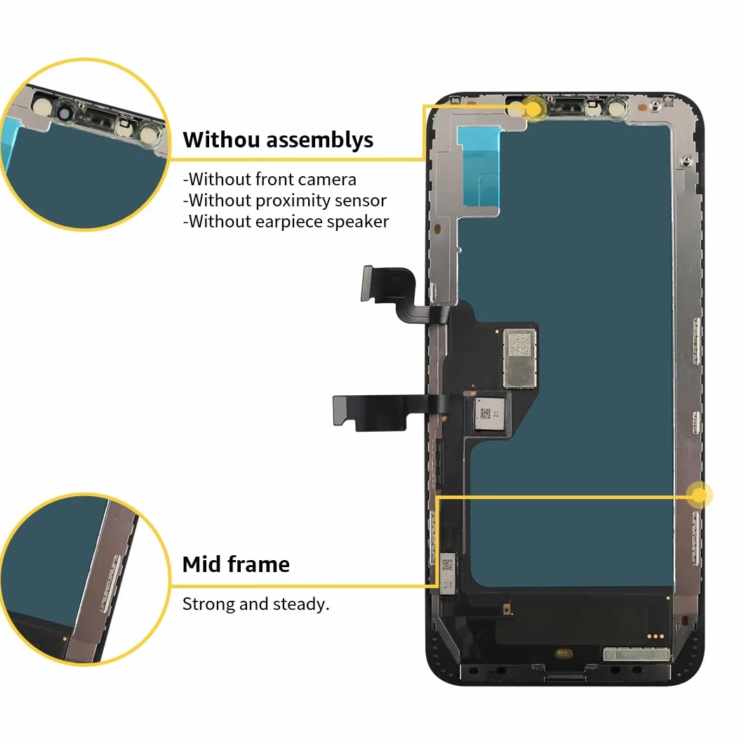 bokman Ekran dotykowy do iPhone XS Max, wyświetlacz i zamiennik ekranu dotykowego FHD (Face ID, programowalny True Tone (6,5")