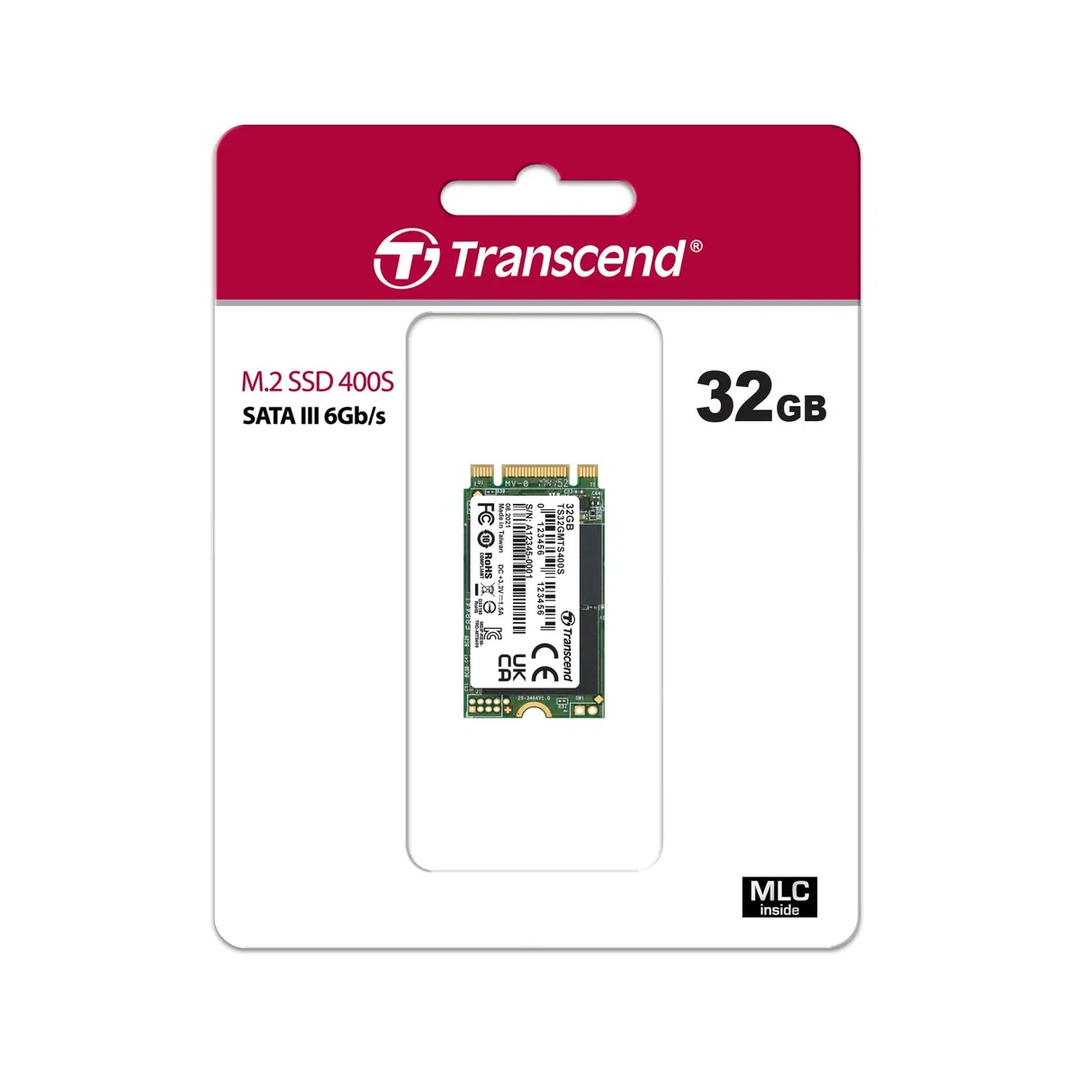 Transcend MTS400S 32 GB M.2 2242 SATA SSD MLC (TS32GMTS400S)