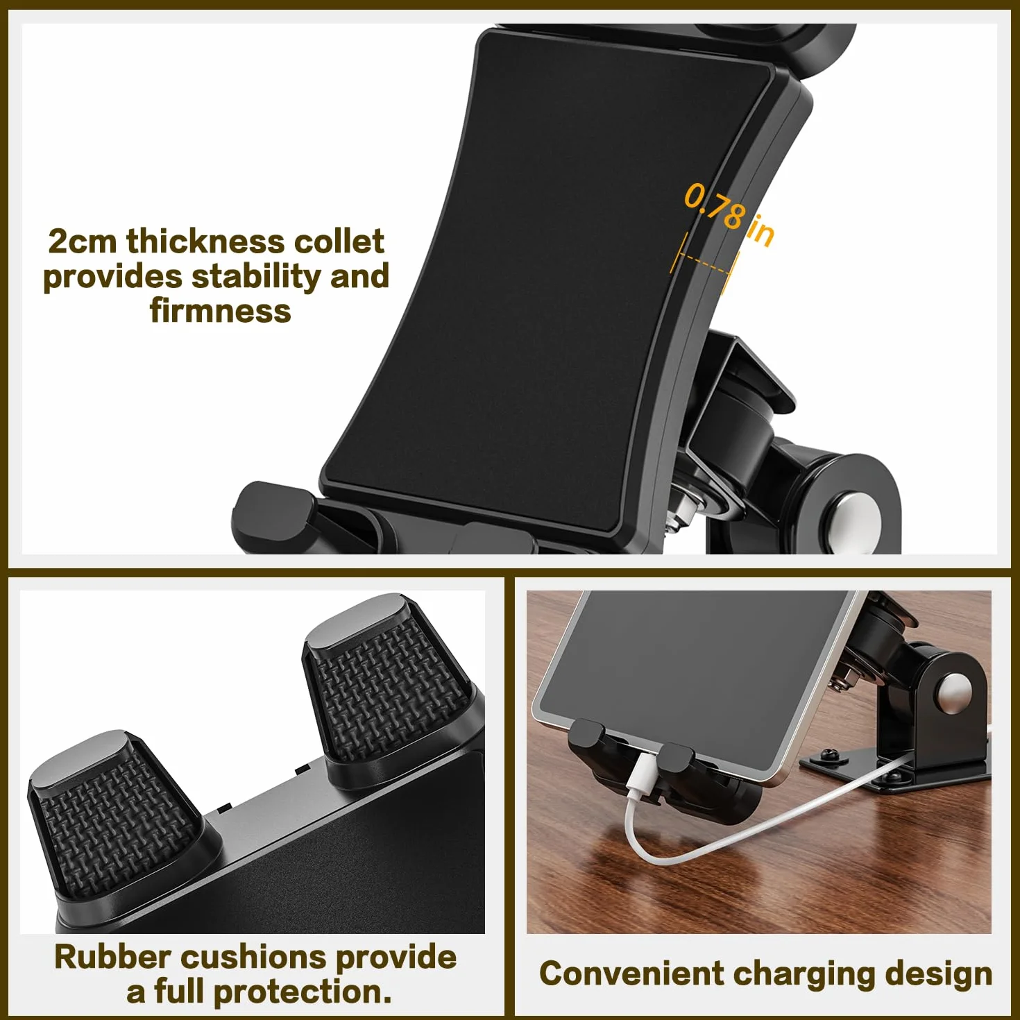 Tendak Uchwyt ścienny na tablet, regulowany uchwyt ścienny na iPada, metalowy uchwyt ścienny do tabletu biznesowego i inteligentnego domu, kompatybilny ze wszystkimi tabletami 4,7-13,5 cala iPad Pro
