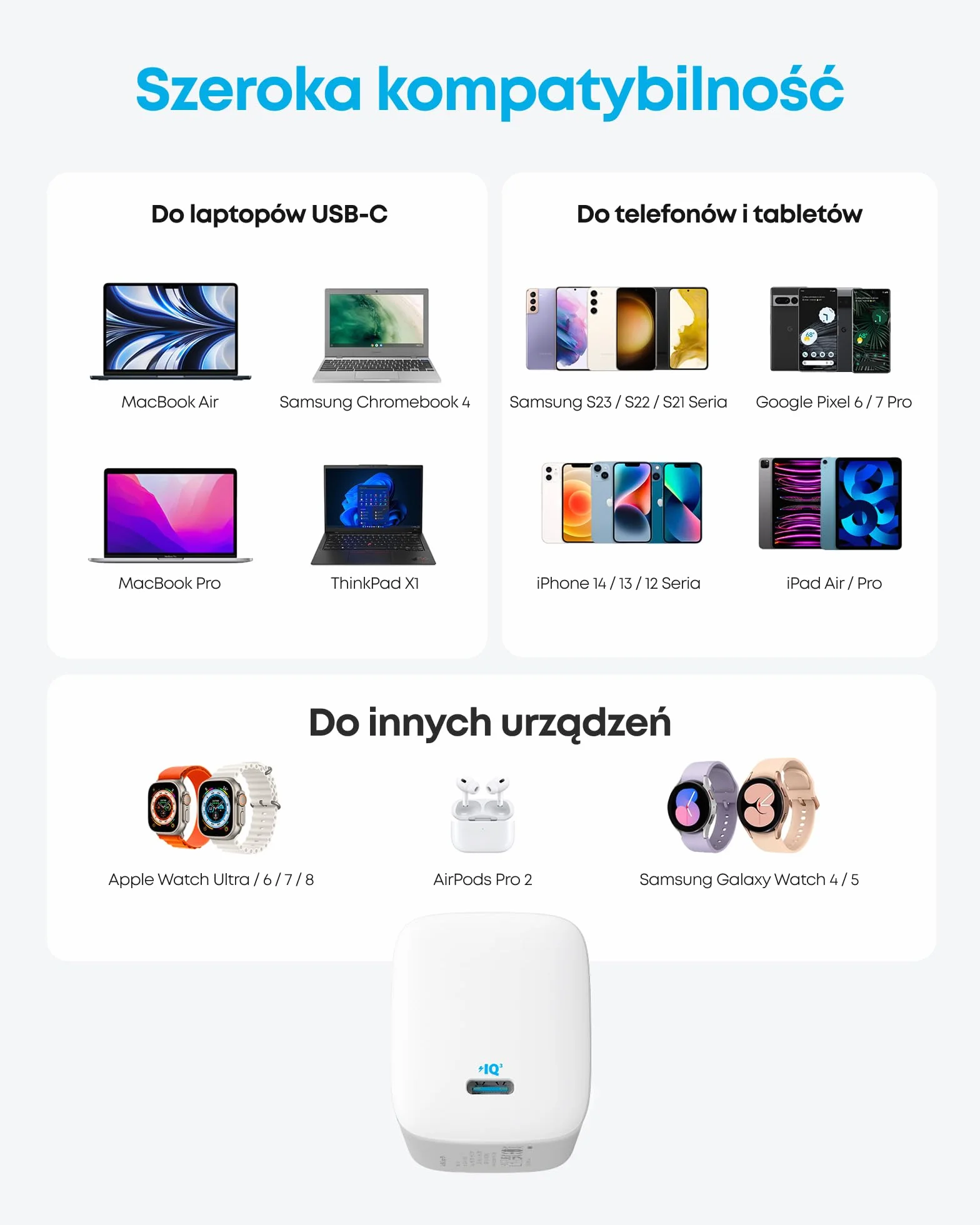 Ładowarka ścienna Anker 67 W USB C 315, kompaktowa i składana szybka ładowarka PIQ 3.0 do MacBook Pro/Air, iPhone 15/14, iPad, Galaxy, Pixel, AirPods i innych urządzeń
