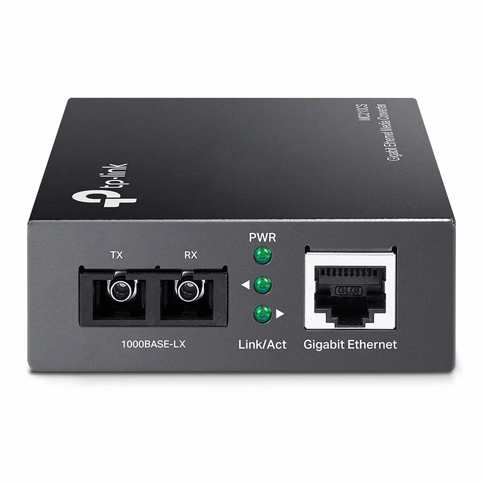 TP-Link MC210CS | Konwerter Mediów Gigabit Ethernet | 1000BASE-LX do 1000BASE-T | Światłowód jednomodowy | Złącze SC | Do 20 km | Plug & Play