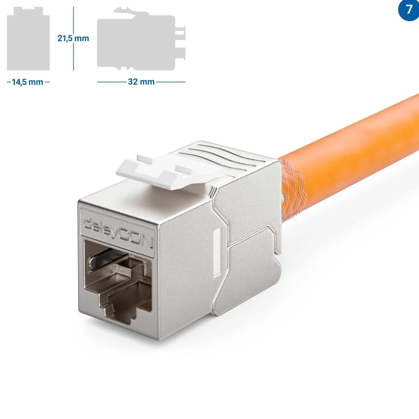 deleyCON 2x Moduł Keystone RJ45 Beznarzędziowy (10 Gbit/s, 500 MHz), LSA, w Pełni Ekranowany STP - Gniazdo LAN/Ethernet do Kabli CAT8/CAT7/CAT6/CAT5 - do Puszek i Paneli Krosowych