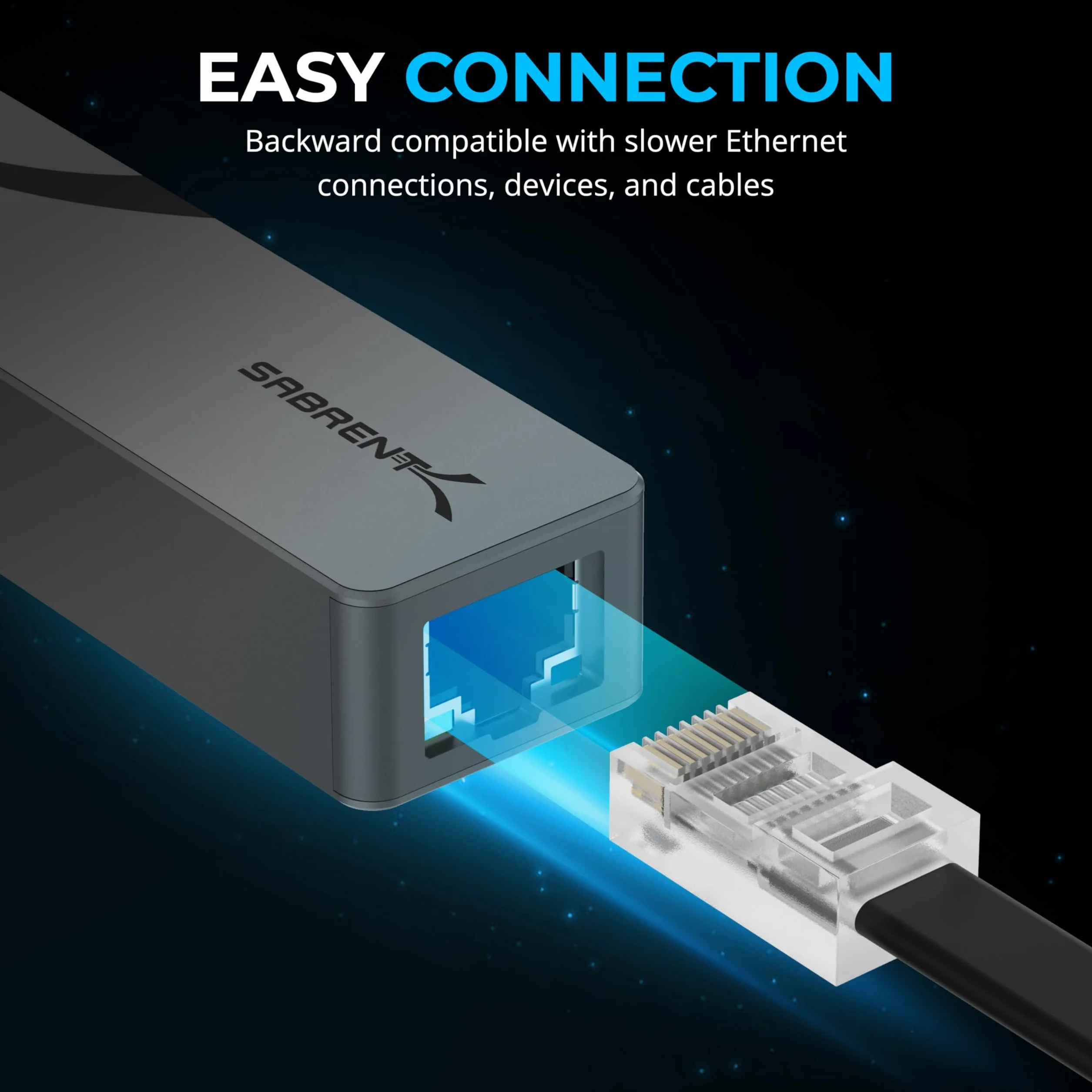 SABRENT Adapter USB 3.0 do 2.5 Gigabit Ethernet – adapter sieciowy USB-A do 2,5 GbE, aluminiowa obudowa, wtyczka i odtwarzanie, wstecznie kompatybilny z 10/100/1000/2500 Mbps, zasilanie magistralą