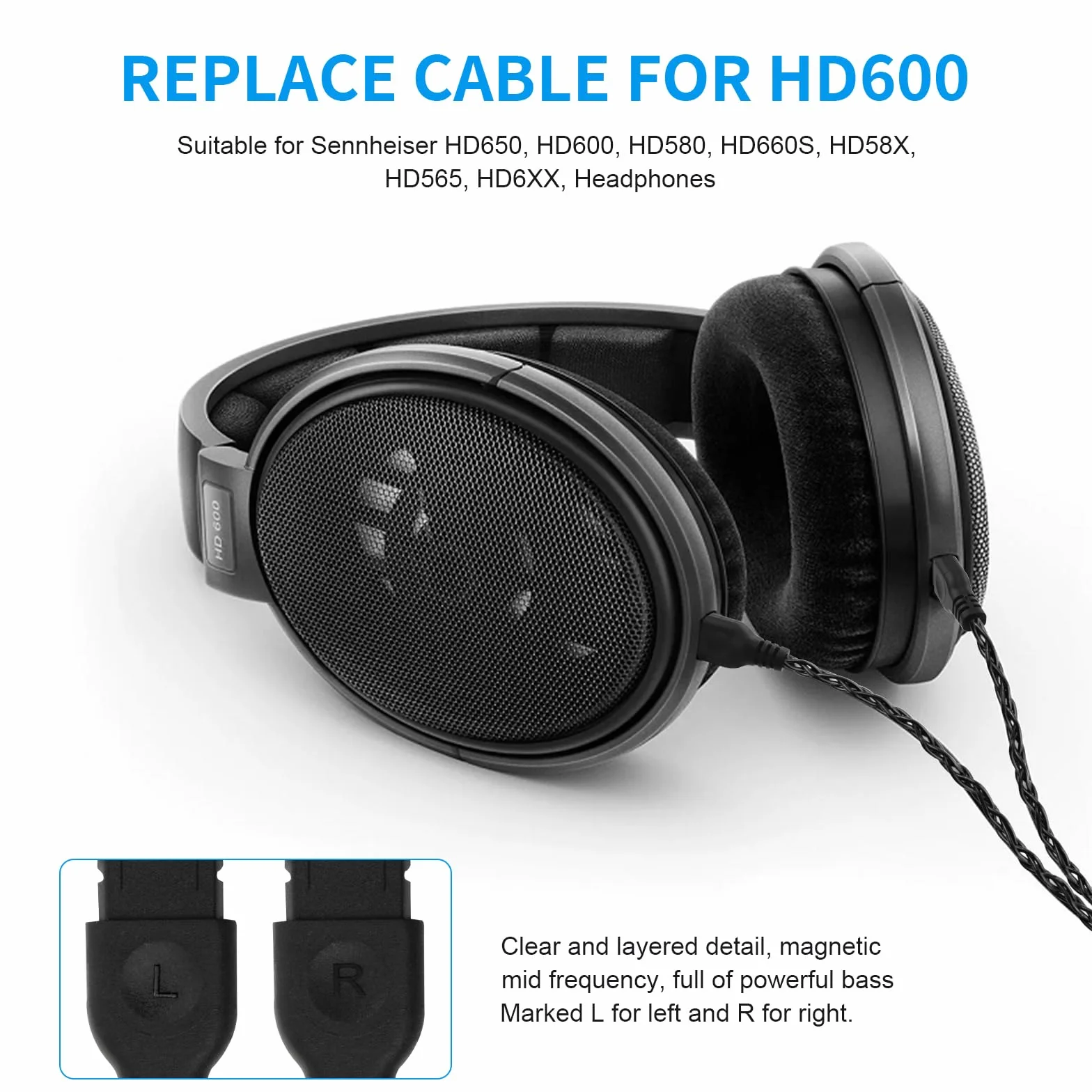 Przewód XLR 4-pinowy 1,8 m do Sennheiser HD6XX HD660s HD650 HD600
