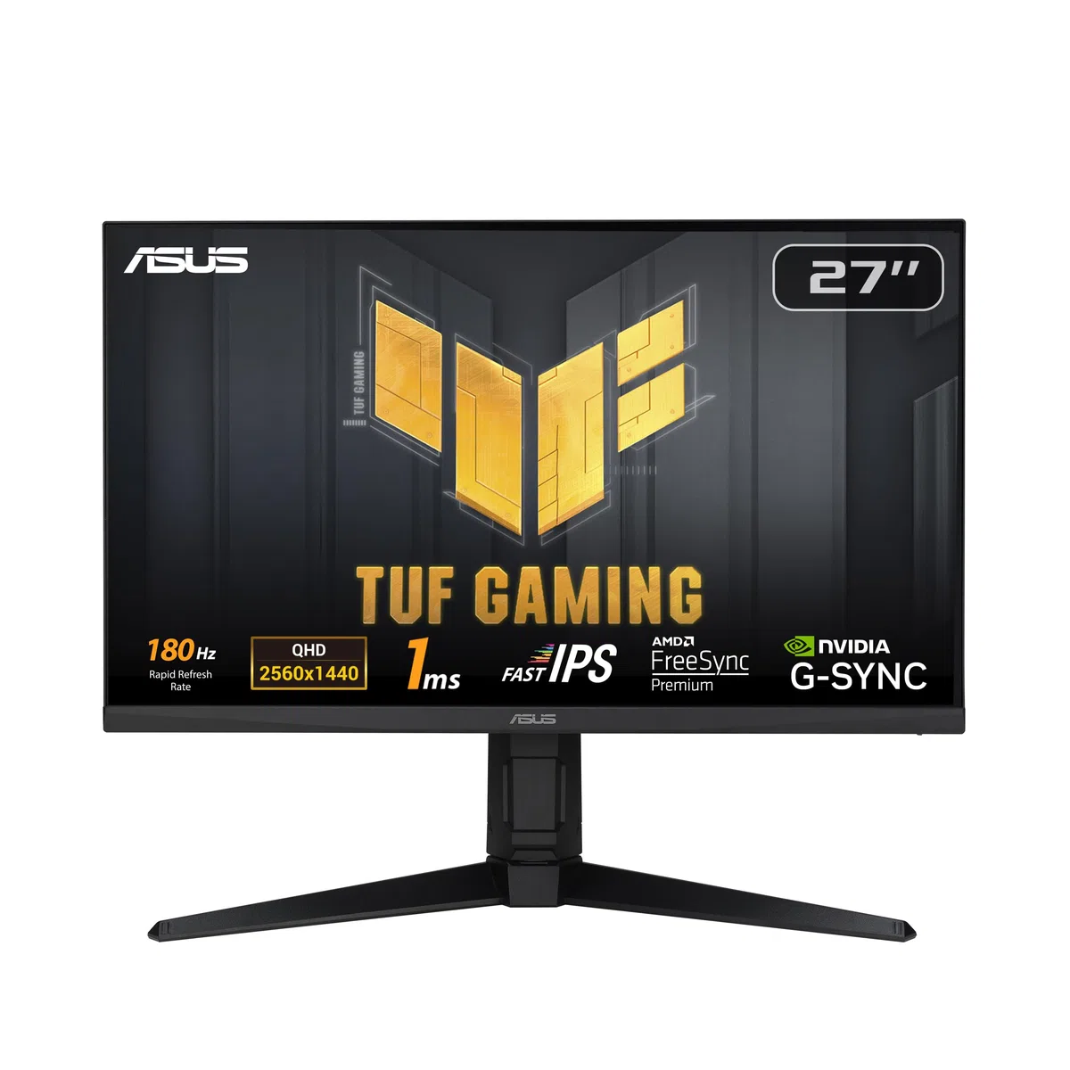ASUS TUF Gaming VG27AQL3A – 27-calowy monitor WQHD – 180 Hz, 1 ms GtG, FreeSync, G-Sync, Adaptive Sync, ELMB, DisplayHDR 400 – panel Fast-IPS, 16:9, 2560 x 1440, DP, HDMI, USB, ergonomiczny, głośnik