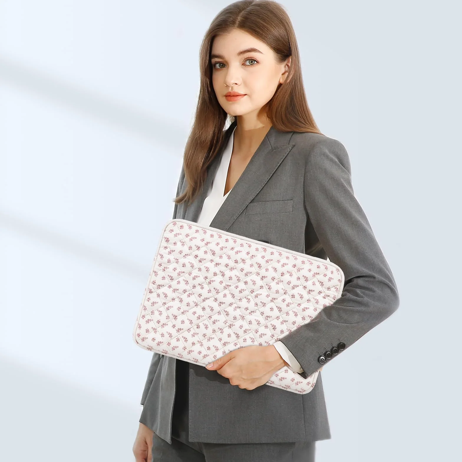 MOSISO Puffy torba na laptopa o przekątnej ekranu 13-14", Puffy, etui na laptopa kompatybilne z MacBook Air 13 13,6 / Pro 13/Pro 14, HP Dell ASUS Lenovo, kwadratowa, pikowana torba i małe etui