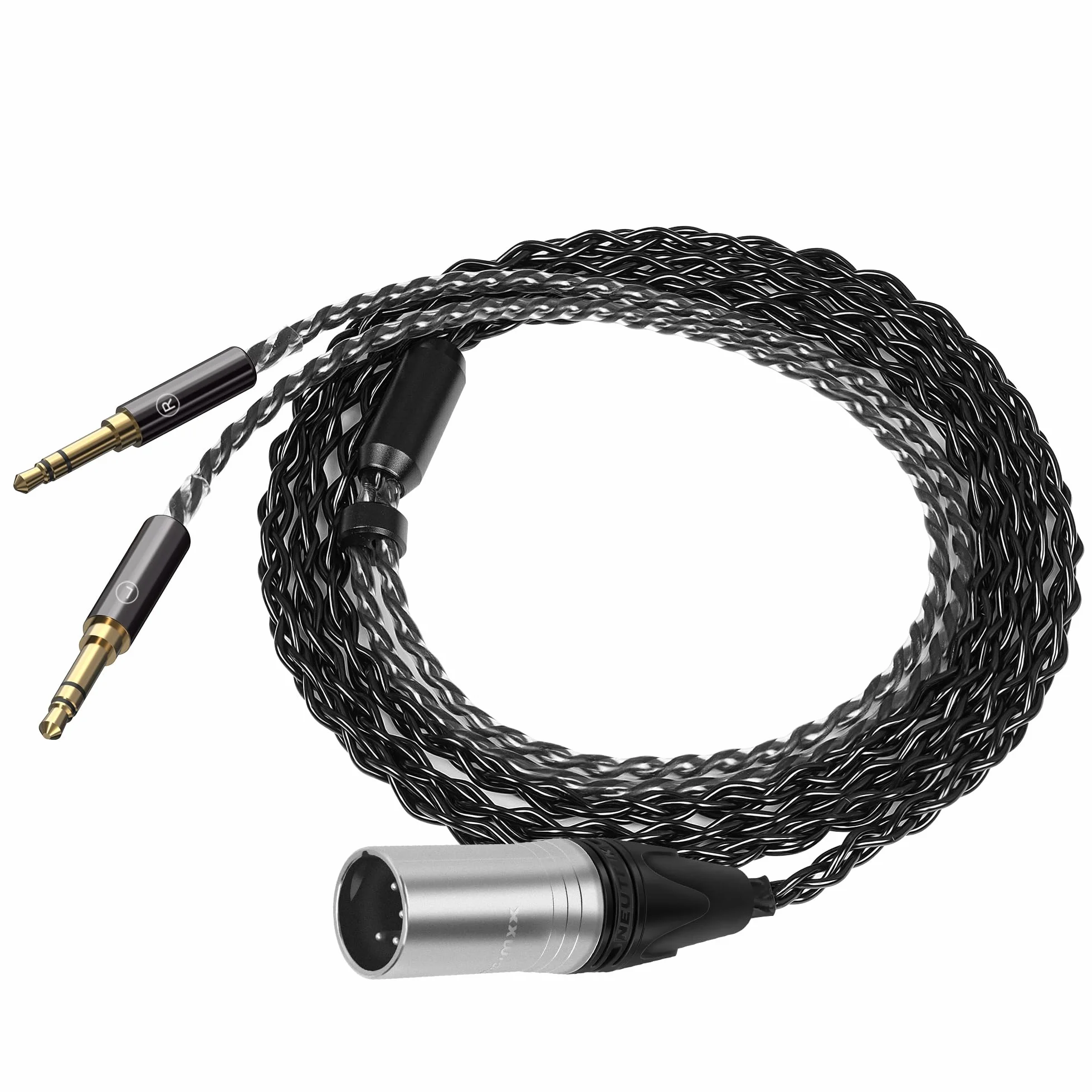 Linkidea Upgrade 6N kabel audiowy dla HIFIMAN Edition XS, SUNDARA, Arya, HE400SE, Ananda, słuchawki Denon AH-D7200, zamienny kabel słuchawkowy (1,5 m/4,9 stóp) (4-polowy złącze XLR)