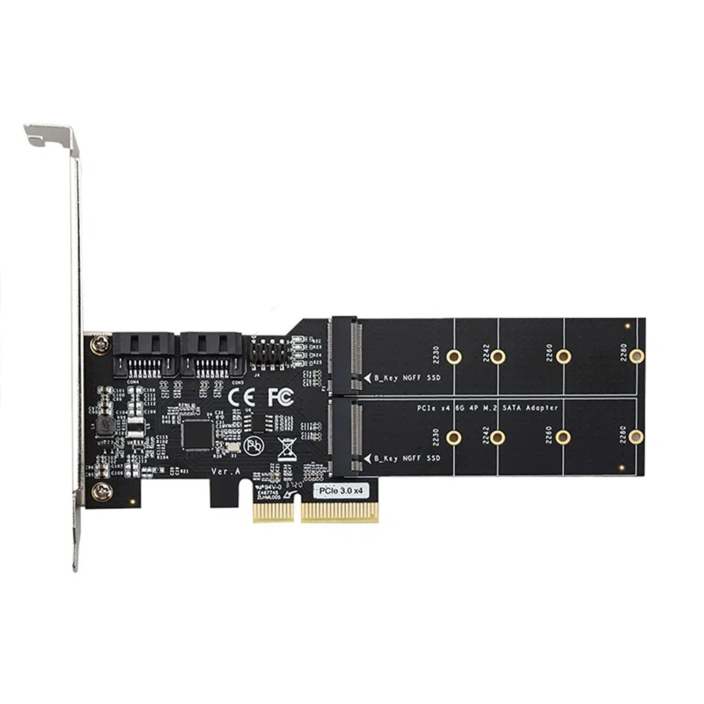 PCIe3.0 X1 X4 dla M.2 SATA SSD na PCIe X1 konwerter karty adapter z 2xM2 2xSAT