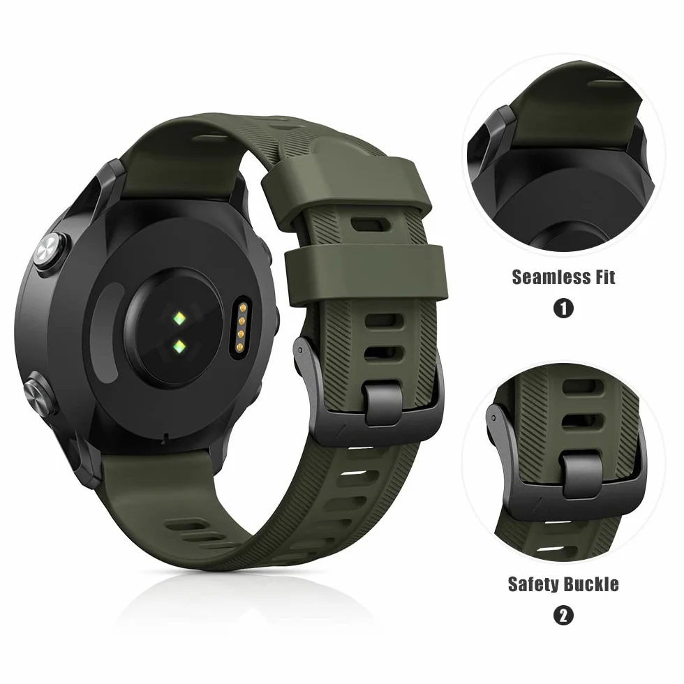 Pasek do zegarka kompatybilny z Garmin Forerunner 955 / Forerunner 945/935, 22 mm, silikonowy pasek zapasowy do Fenix 7 / Fenix 6 / Fenix 5 / Epix 2 / Approach S62