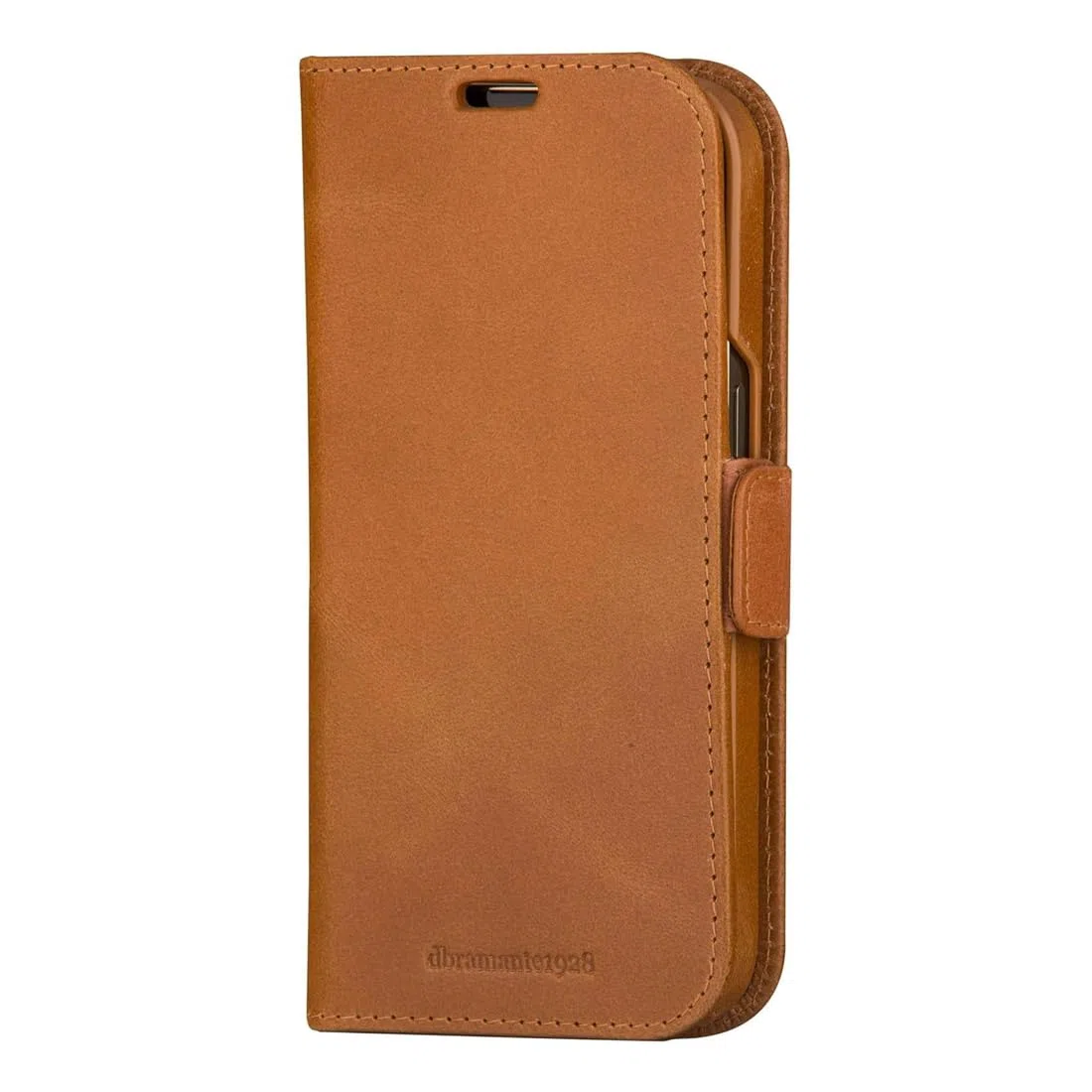 dbramante1928 Lynge - etui z klapką na telefon komórkowy - skóra licowa - jasnobrązowe - do Apple iPhone 15 Pro Max