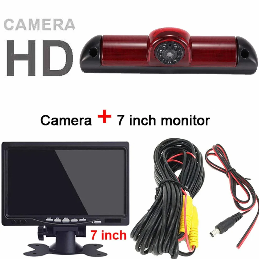 Klakus samochodowa lampa hamulcowa, światło hamowania, kamera cofania do Fiata Ducato/Peugeot Boxer/Citroen Jumper/Dodge + 7" ekran DVD, TFT do samochodów ciężarowych, wyświetlacz LCD