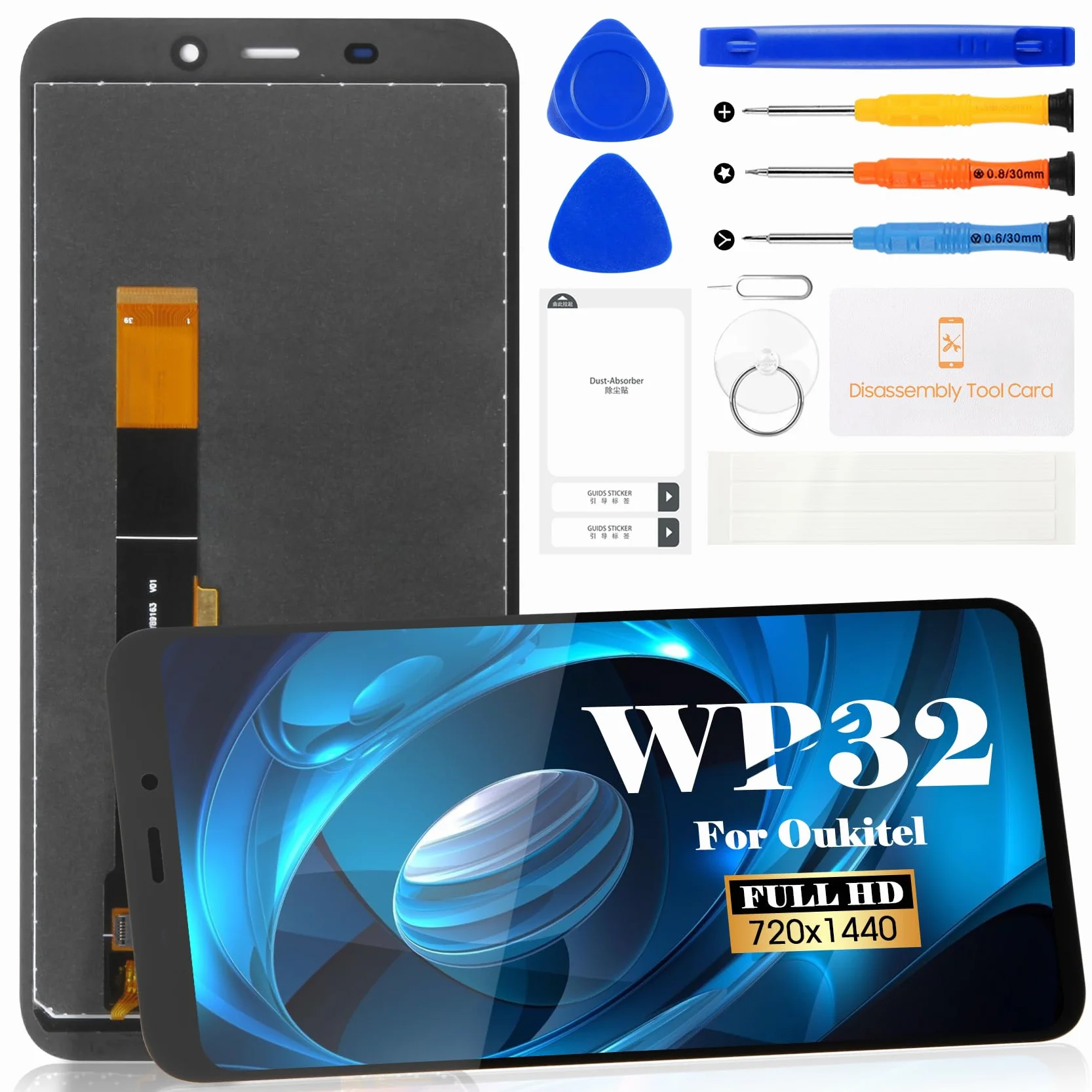 Dla Oukitel WP32 wyświetlacz LCD do Oukitel WP32 zamiennik ekranu dotykowego digitizera zestawy naprawcze (czarny, bez ramki)