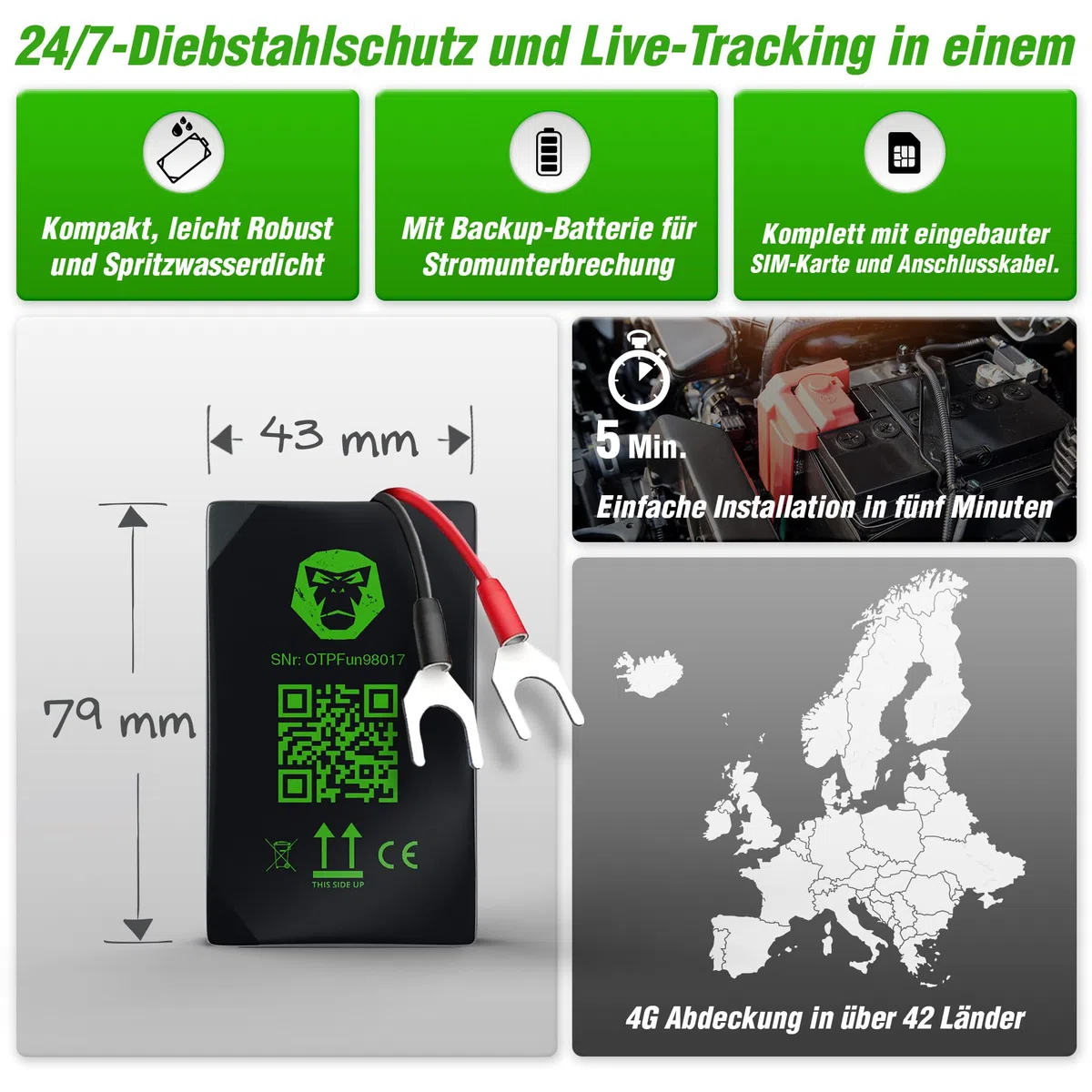 Tracer Go 4G lokalizator GPS, do samochodu, motocykla, ciężarówki, z kartą SIM, śledzenie na żywo w czasie rzeczywistym i czujnik kradzieży, łącznie z nawigacją, wodoszczelność IP54