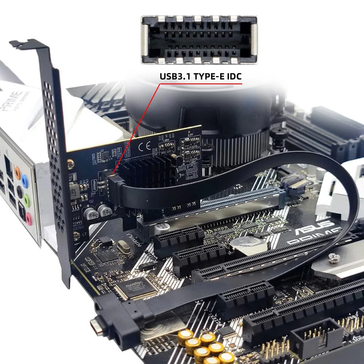 20 Gb/s USB 3.2 Gen2 typ E IDC panel przedni gniazdo do PCI-E 4X Express adapter karty ASM3242 Chipset do płyty głównej komputera stacjonarnego