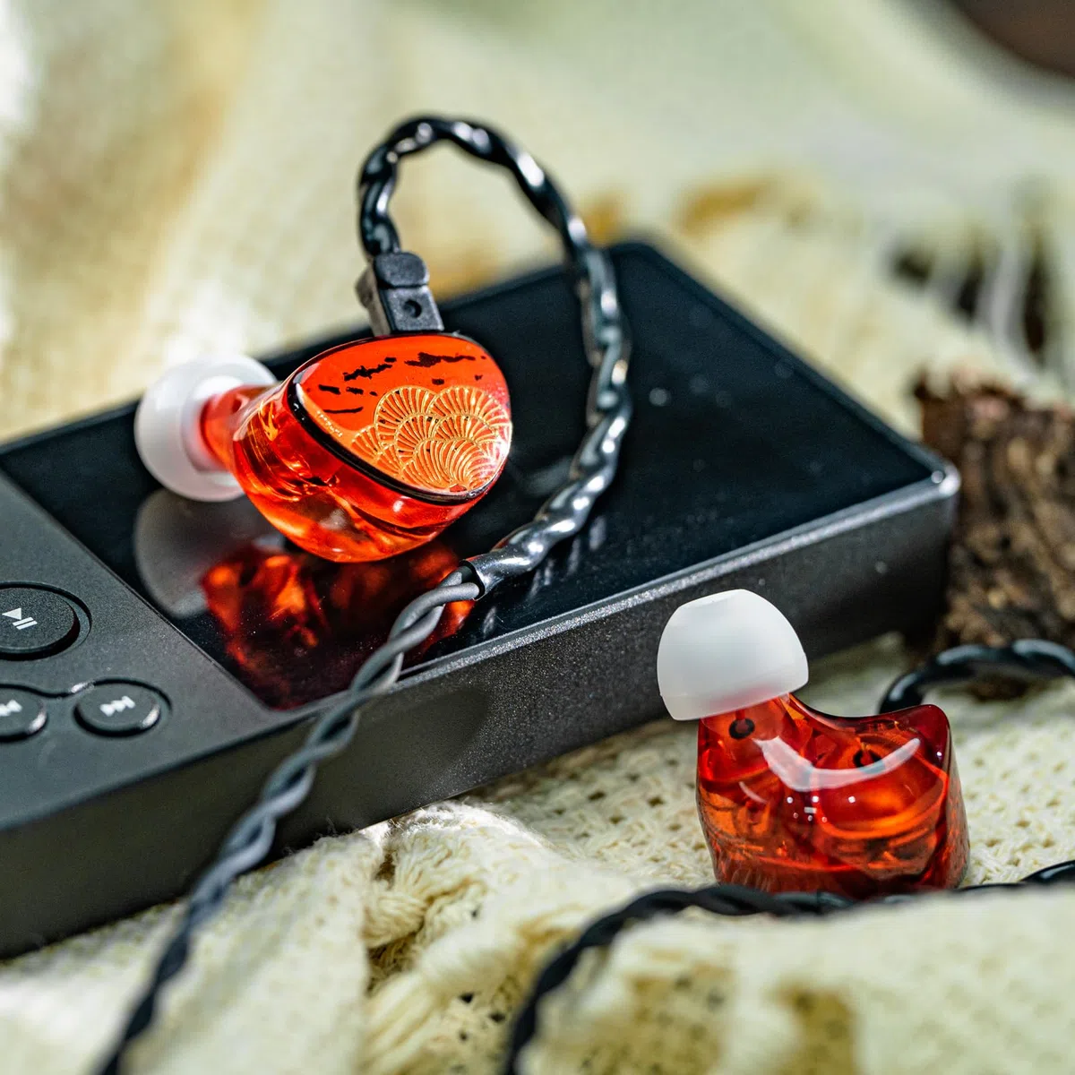 Linsoul TANGZU x HBB XuanNv - douszne słuchawki HiFi IEM, 2 dynamiczne, przewodowe do gier z powłoką 3D nadrukowaną, 2-pinowy pojedynczy kryształowy