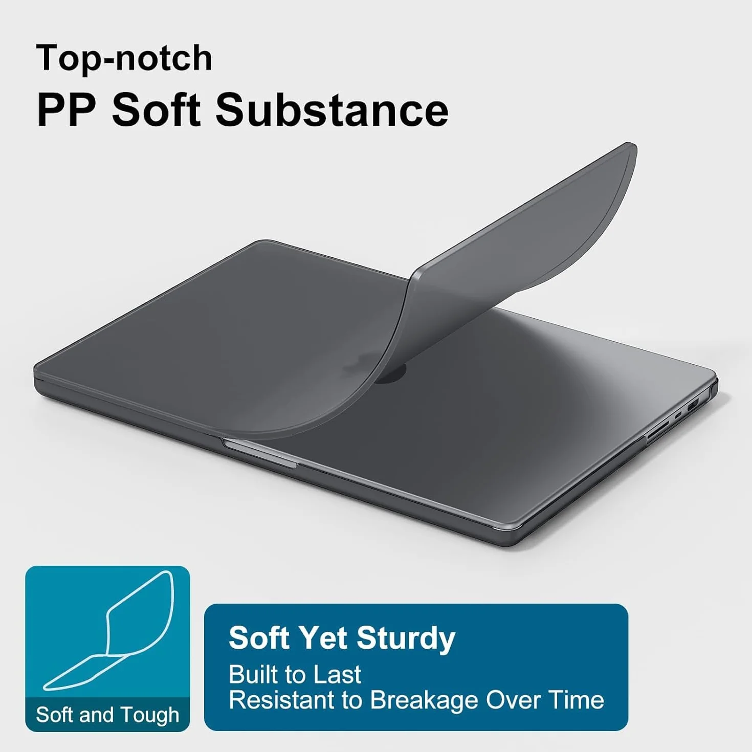 Miękkie matowe etui PP do MacBook Pro 14 2024-2021 M4 M3 M2 M1 A3112 A3401 A3185 A2992 A2918 A2779 A2442, lekkie i idealne dopasowanie, plastikowa obudowa + klawiatura typu UE, matowa czerń