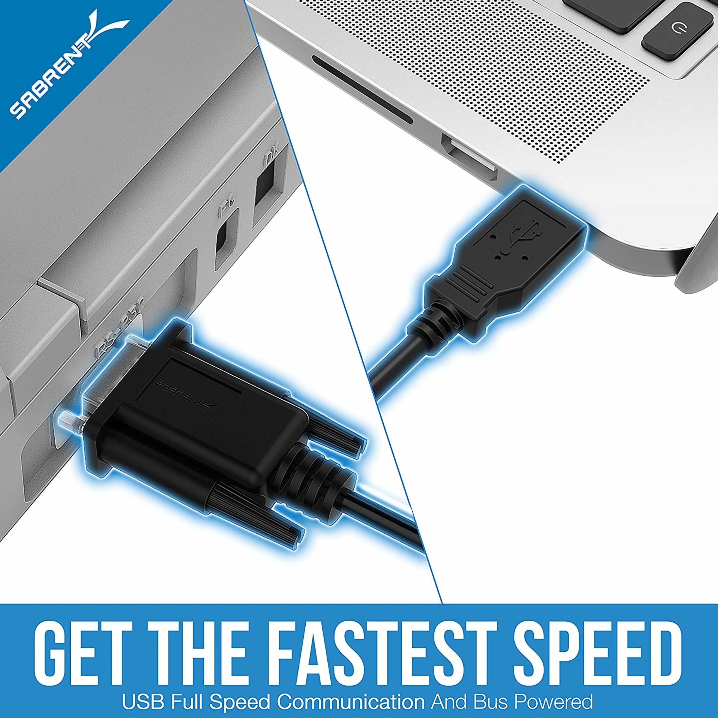 Sabrent Adapter USB na szeregowy (1,8 m) USB na RS232 kabel szeregowy, kabel konwertera DB-9 (9-biegunowy) do Windows, Mac OS, Linux (CB-FTDI)