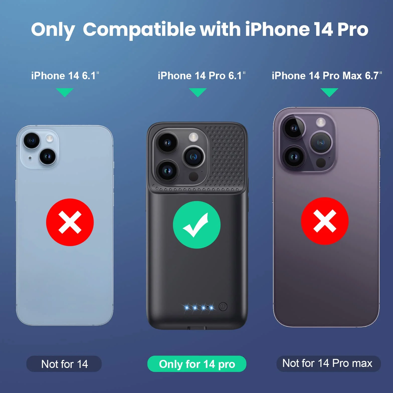 Etui z akumulatorem iPhone 14 Pro 7200 mAh przenośna ładowarka